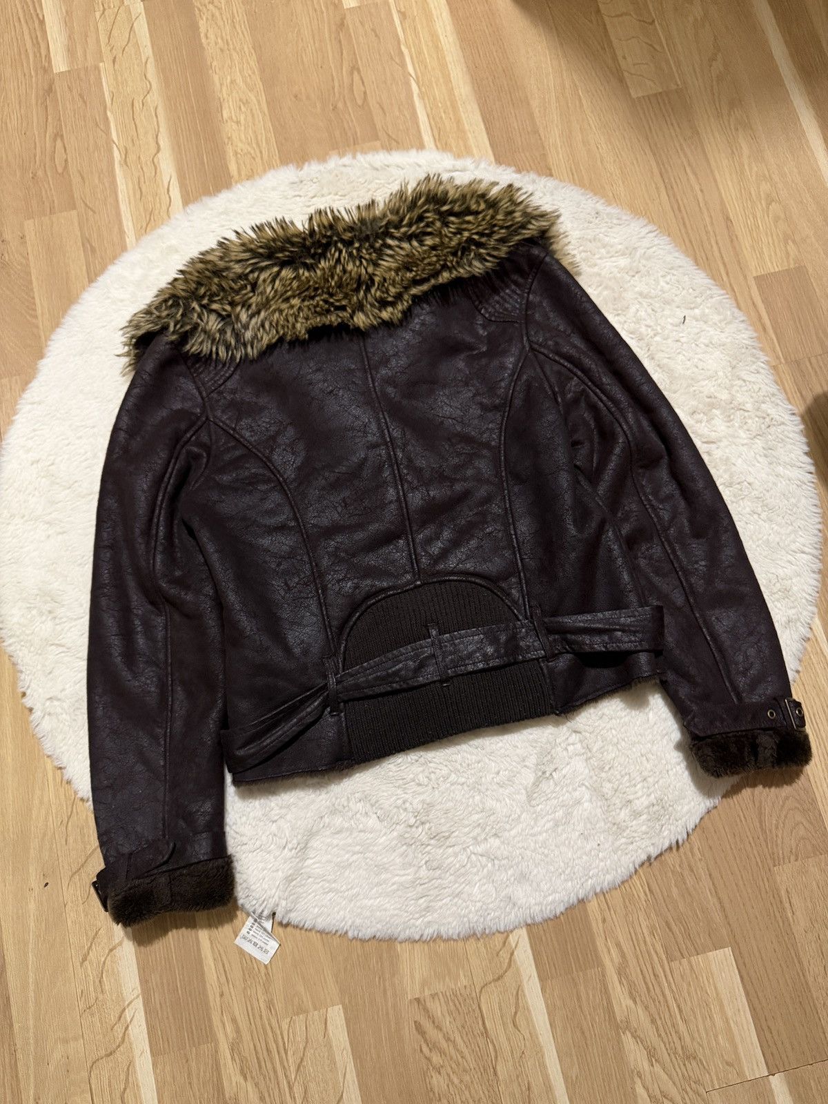 Le Grande Bleu (L.G.B.) If six was nine Leather Jacket brown Fur trucker jacket 90s Size M / US 6-8 / IT 42-44 - 9 Thumbnail