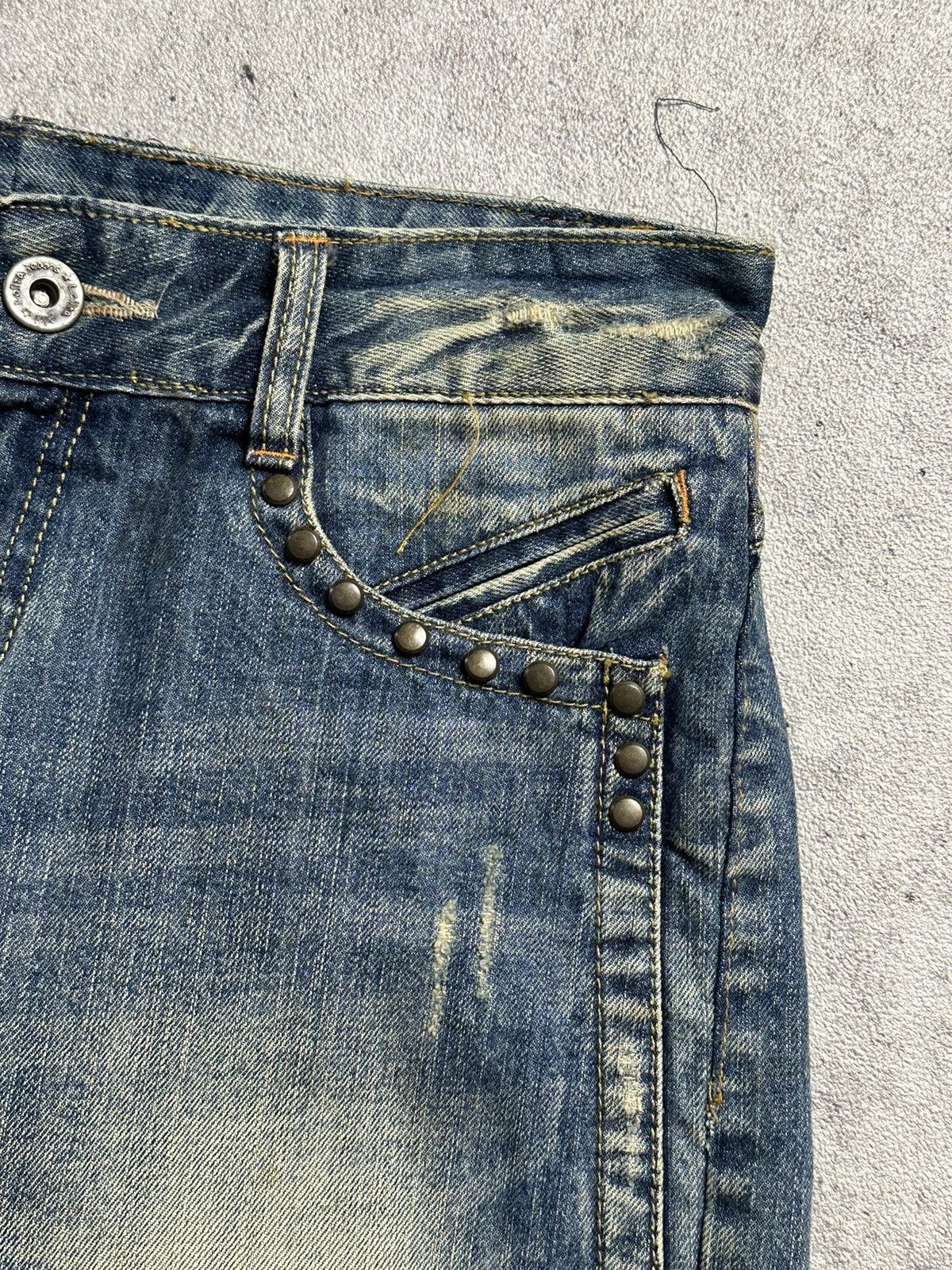 Tornado Mart 90s Japanese Lolita Distressed Studded Mud Wash Denim Jeans Size US 28 / EU 44 - 5 Thumbnail