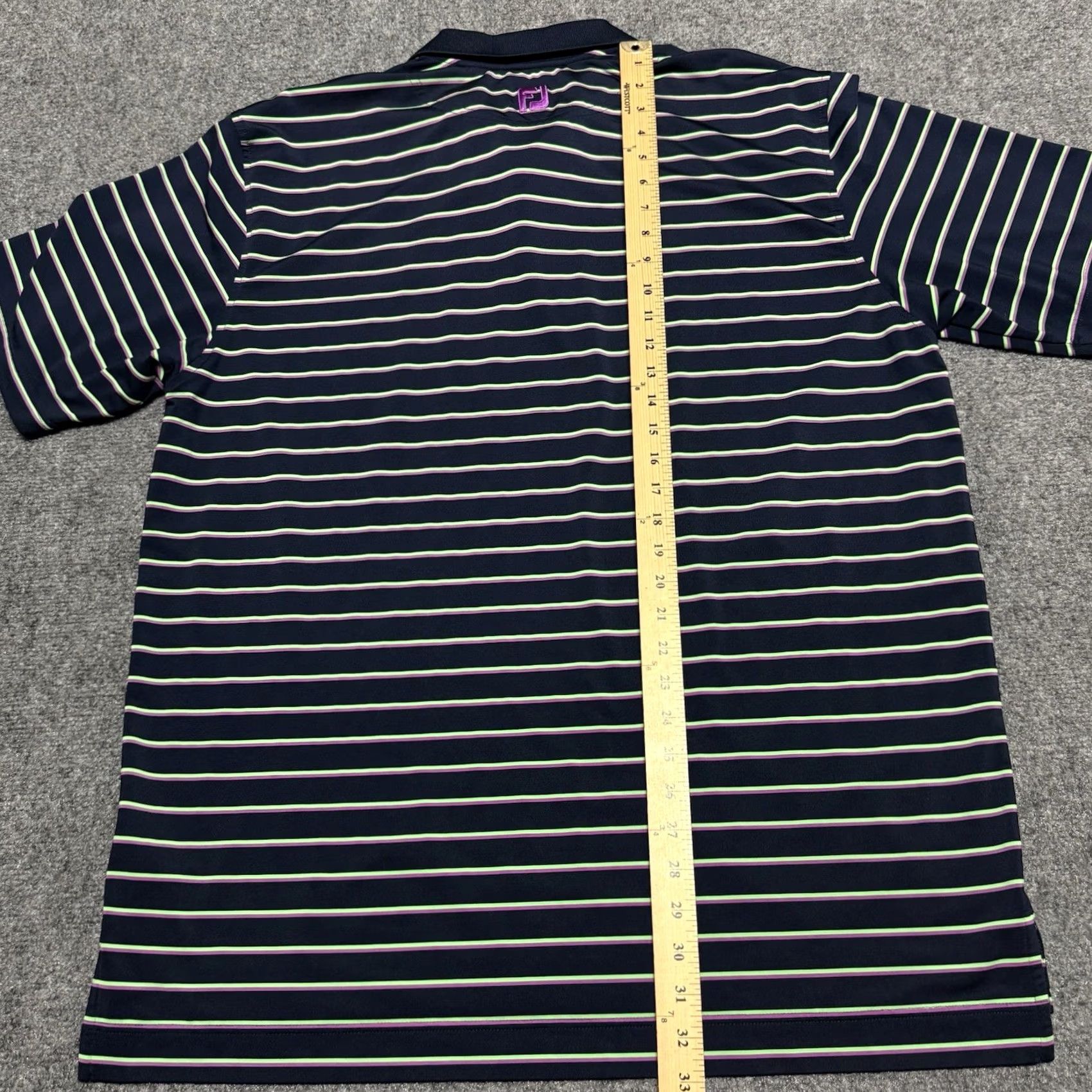 Footjoy FootJoy Polo Shirt Mens L Blue Striped Florida Golf Club Logo Short Sleeve Moisture Wicking Regular Fit Polo Shirt MensSize L Florida Logo Golf Size US L / EU 52-54 / 3 - 7 Thumbnail