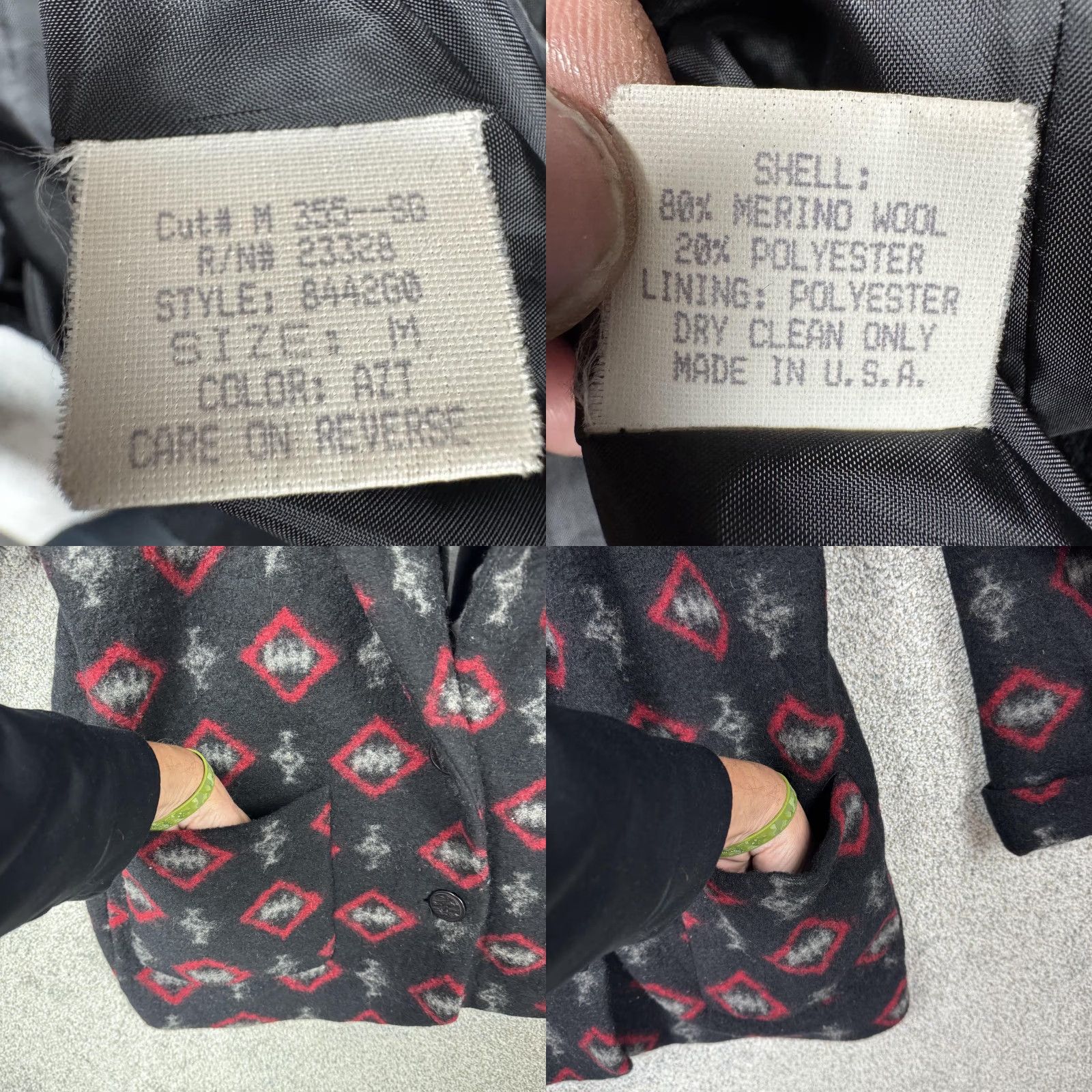 Vintage VINTAGE KB Apres Kristen Blake Coat Womens M Black Wool Southwestern Ski Argyle Size M / US 6-8 / IT 42-44 - 8 Thumbnail