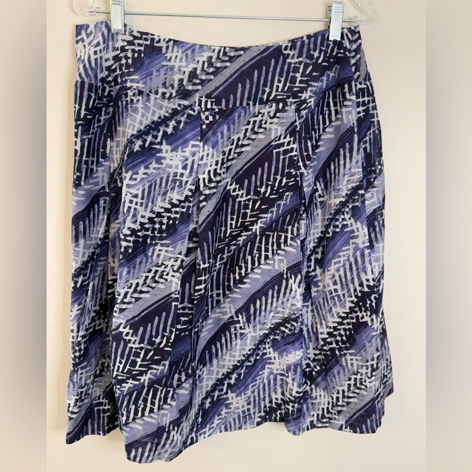 Other Talbots blue white & purple silk cotton mini skirt SZ 10 Size ONE SIZE - 2 Thumbnail