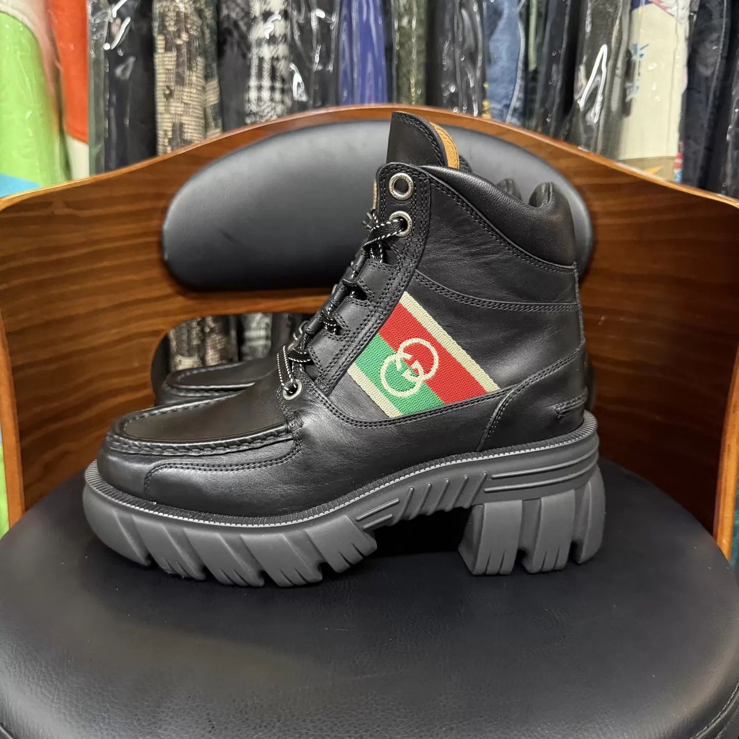 Gucci Gucci Interlocking G black logo boots 36 like new Size US 5.5 / IT 35.5 - 6 Thumbnail