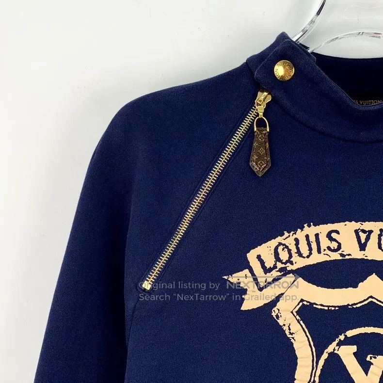 Louis Vuitton Louis Vuitton 22 navy zip logo print cotton crew neck long Size US S / EU 44-46 / 1 - 3 Thumbnail