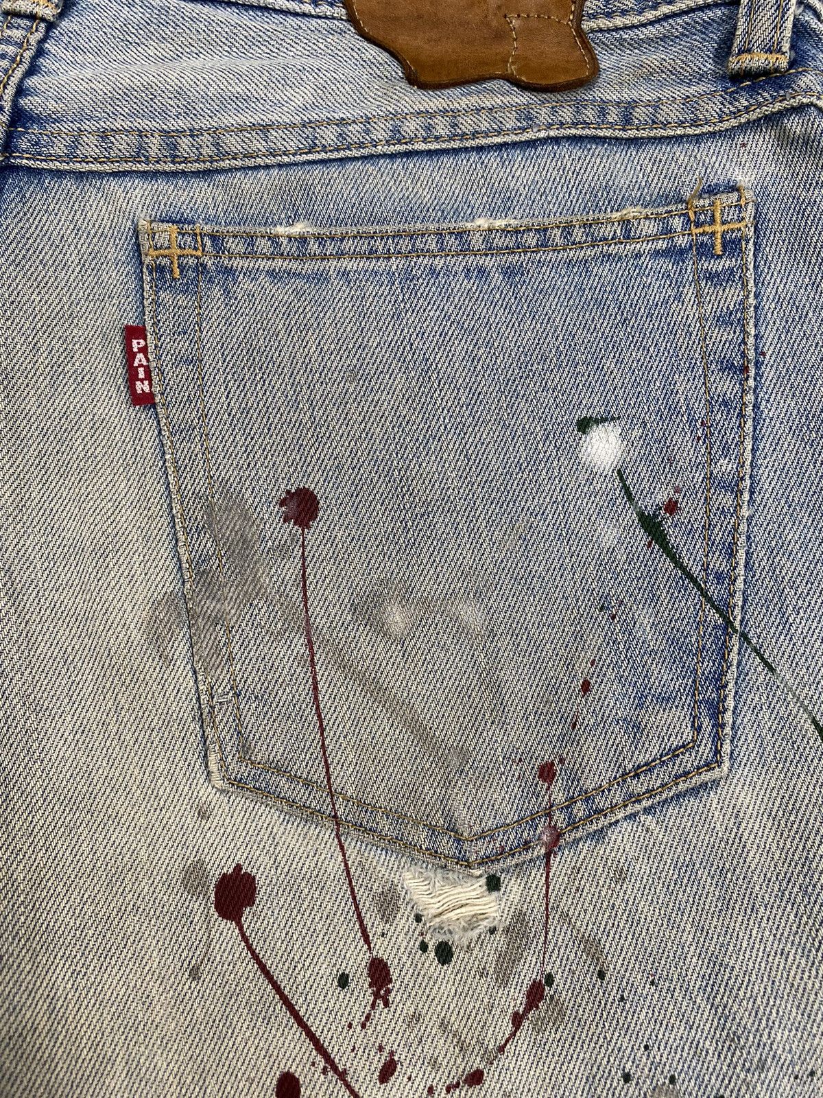 Number (N)ine × Takahiromiyashita The Soloist. SS06 Number Nine Painted D-Ring Crying Heart Pain Denim Size US 32 / EU 48 - 17 Thumbnail