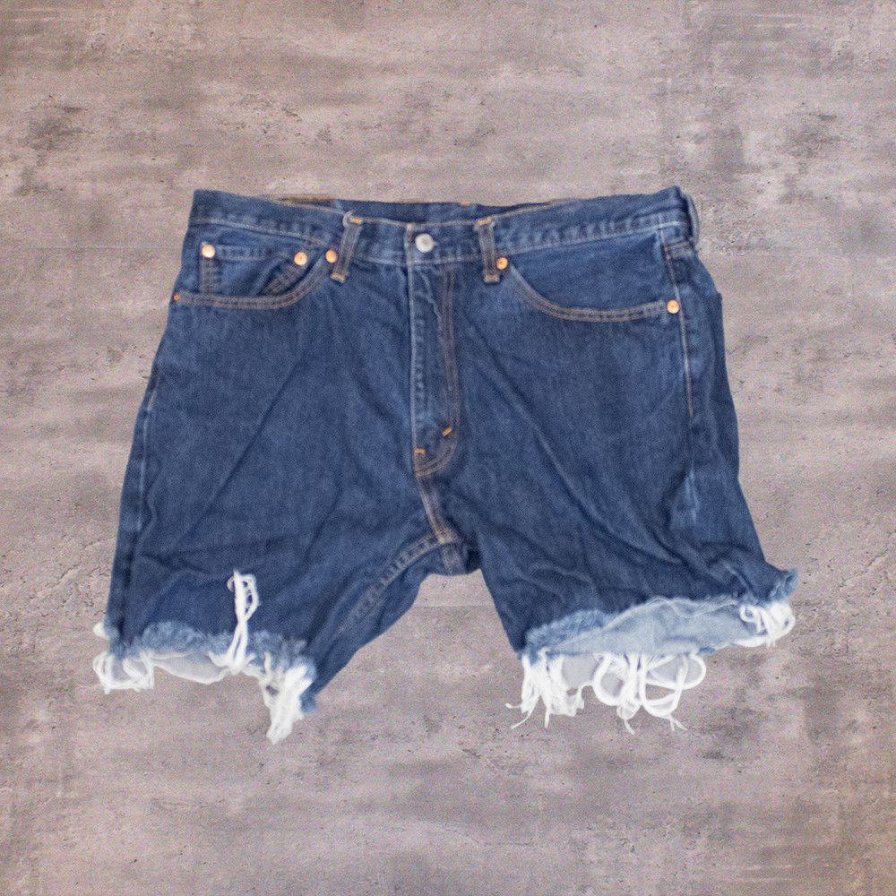 Levi's Levis Cut Off Baggy Indigo Distressed Jorts Shorts Size US 36 / EU 52 - 2 Thumbnail