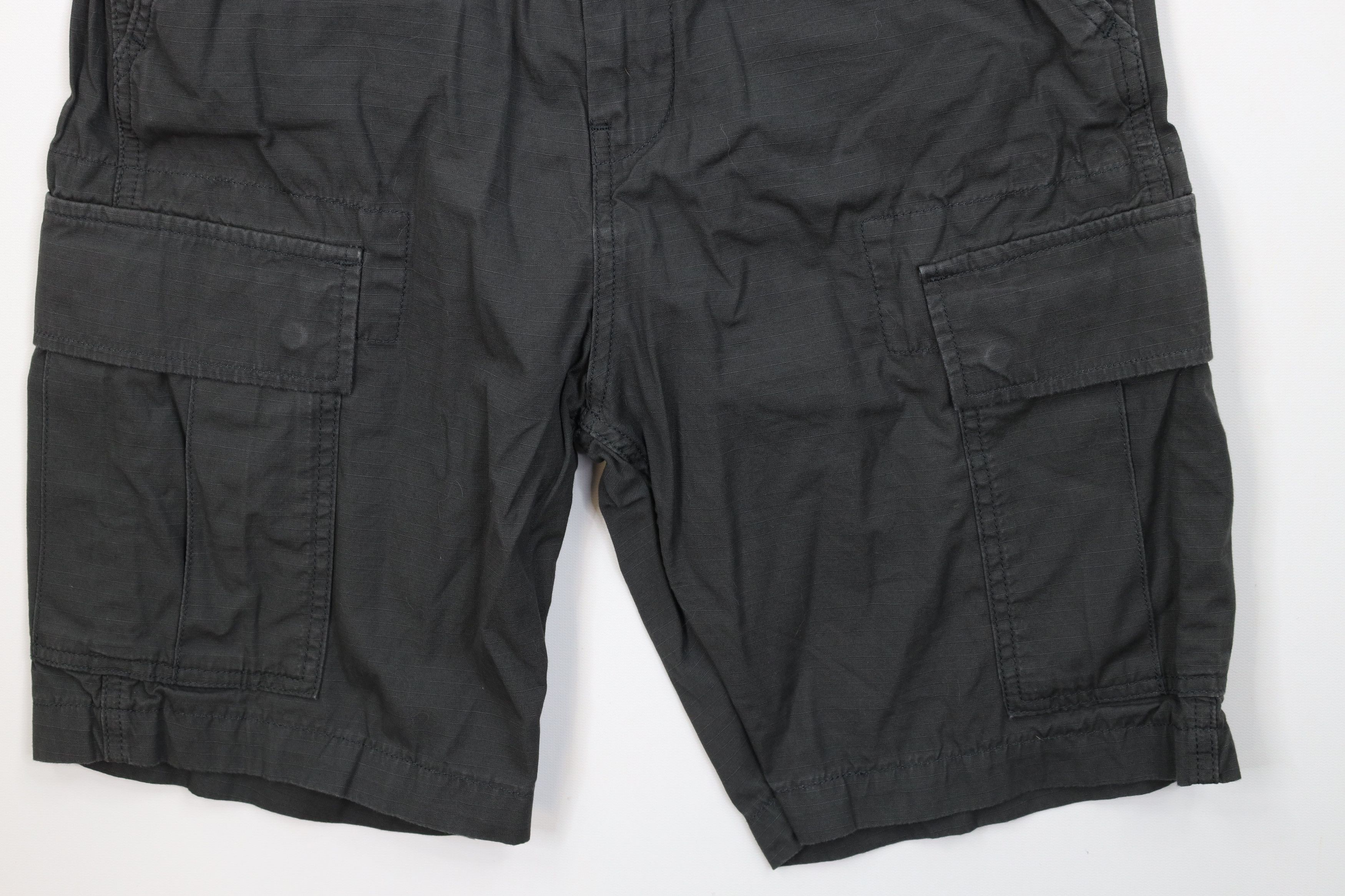 Levi's Vintage Y2K Levis Fit Ripstop Cargo Shorts Dark Gray Cotton Size US 31 - 4 Thumbnail