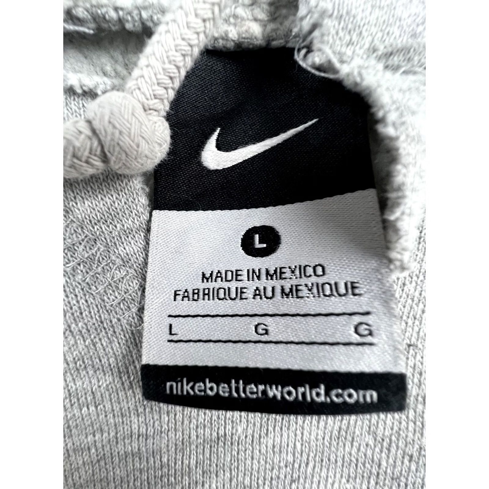 Nike Nike Hoodie Mens Large Gray Pullover Fleece Swoosh Logo Front Kangaroo Pocket Crew Neck Sweatshirt Winter Size US L / EU 52-54 / 3 - 3 Thumbnail