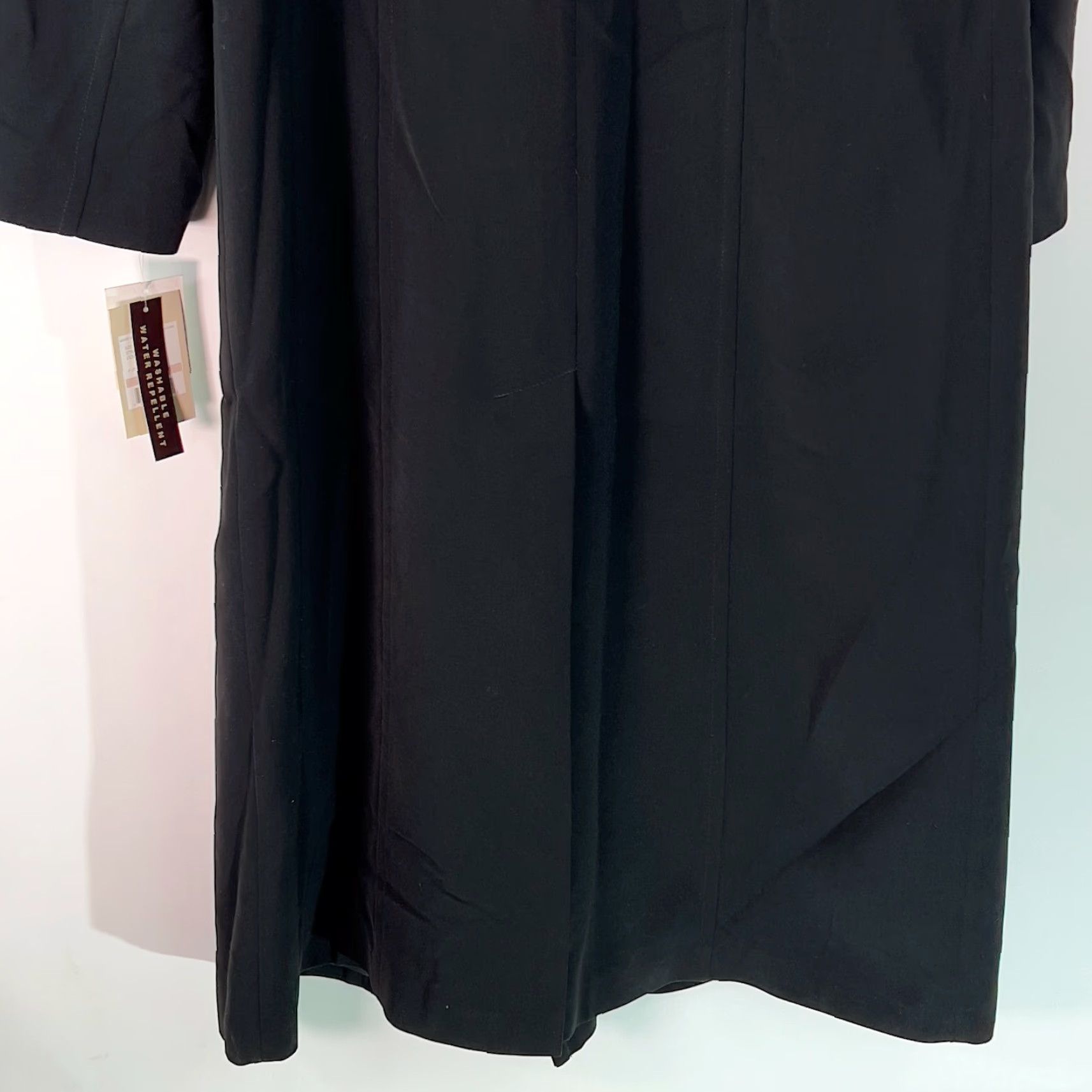 Rains Gallery Coat Women Long Black Pea Coat 12 Button Front Classic Fall Winter 50" 100% Polyester Size XL / US 12-14 / IT 48-50 - 7 Thumbnail