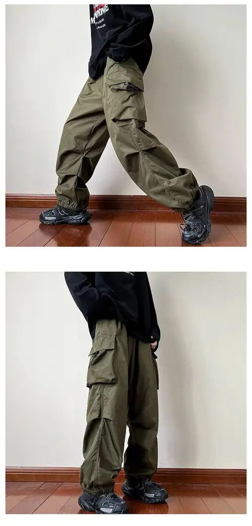 Japanese Brand Vintage Streetwear black cargo parachute pants y2k Size US 32 / EU 48 - 8 Thumbnail