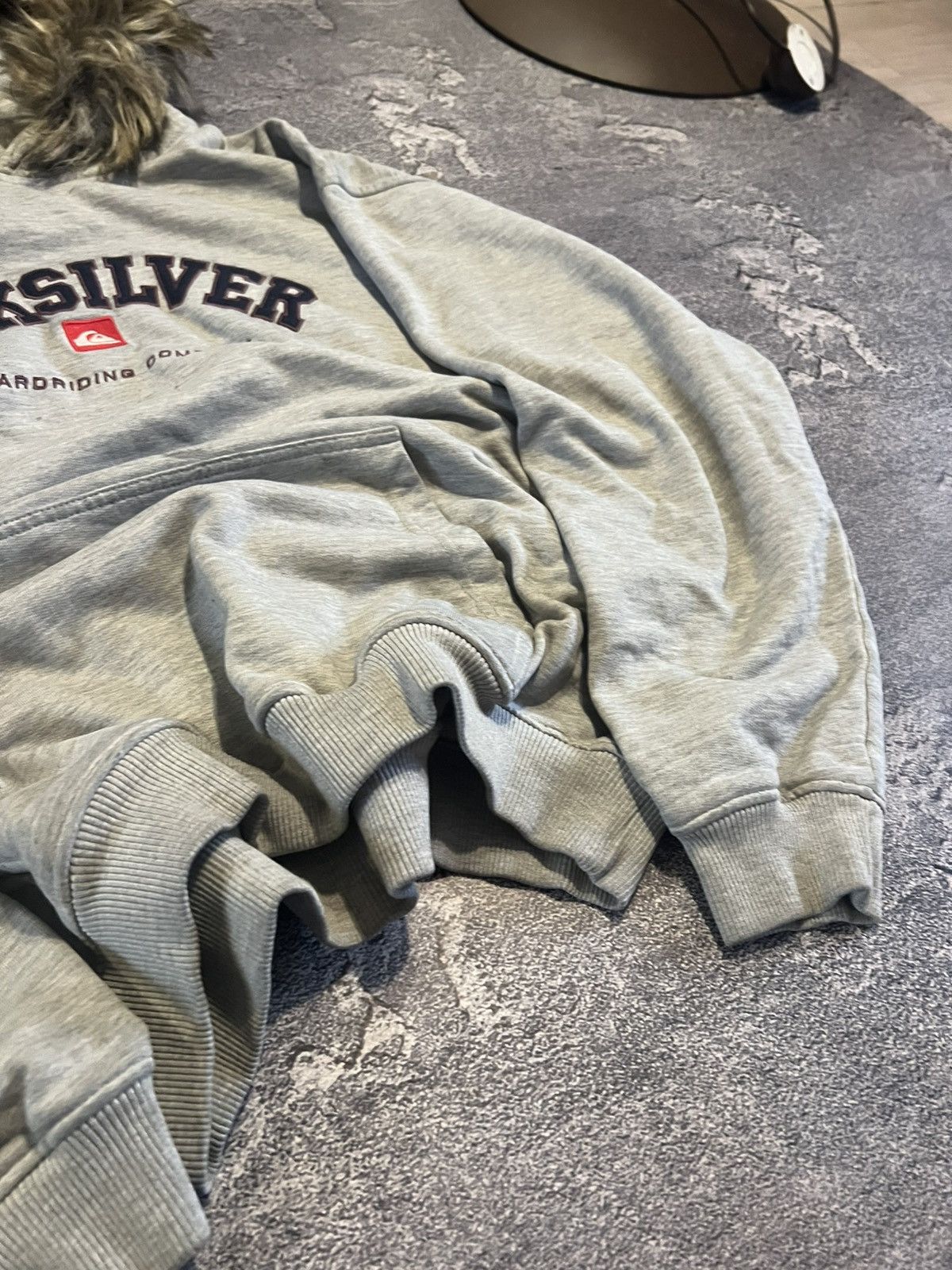 Vintage Y2K Distressed With Fur Hoodie / Archive Gray Faded Grunge Size US L / EU 52-54 / 3 - 4 Thumbnail