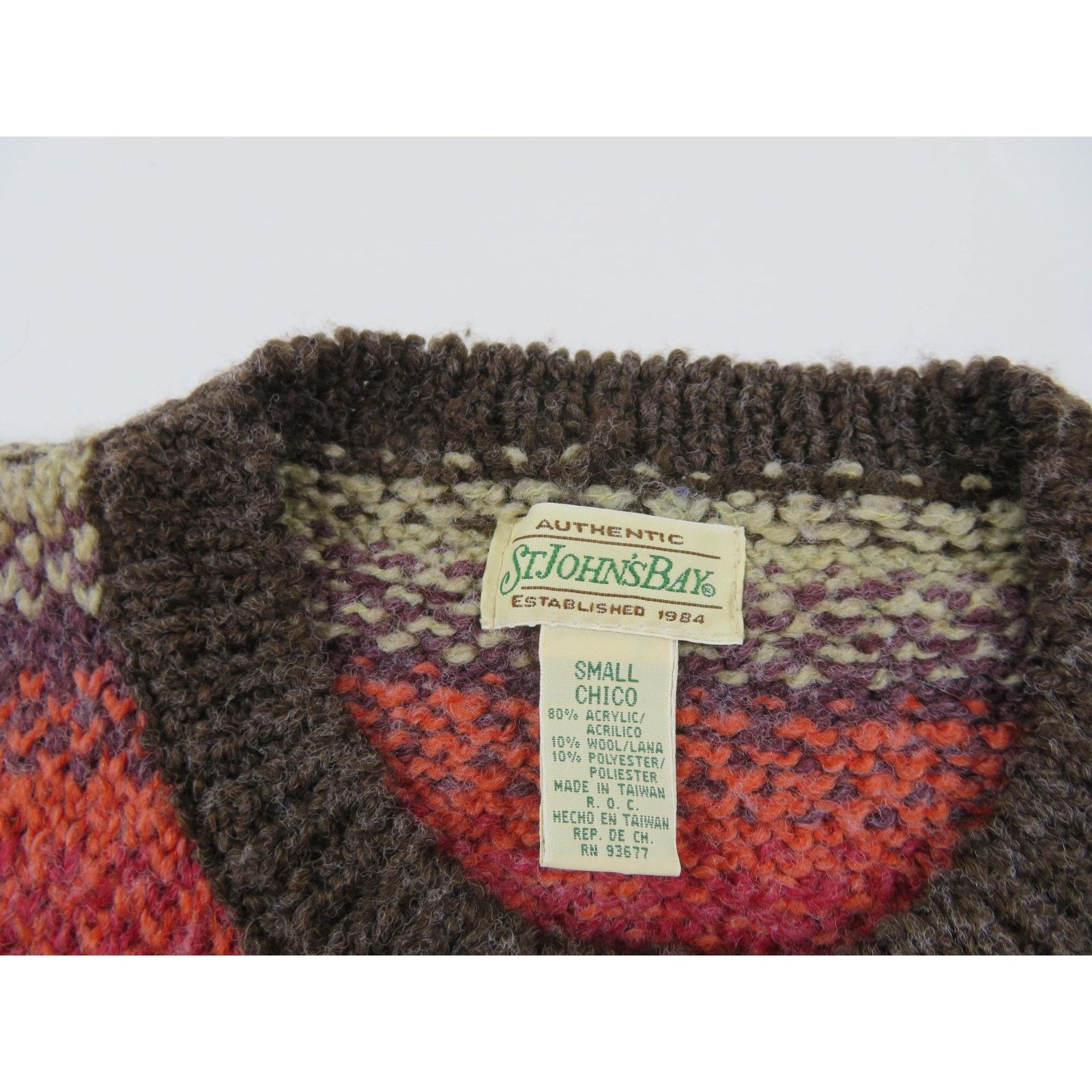 Other St Johns Bay Knit Sweater Vest Striped Button Down S 1990s Size S / US 4 / IT 40 - 3 Thumbnail