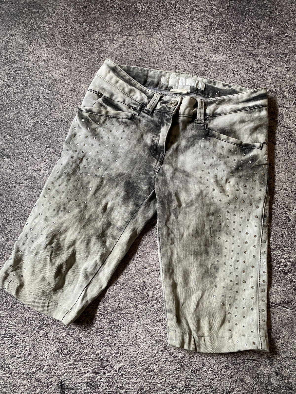 If Six Was Nine × Le Grande Bleu (L.G.B.) × Playboy Y2k Obzee style punk short Jeans Size US 28 / EU 44 - 3 Thumbnail