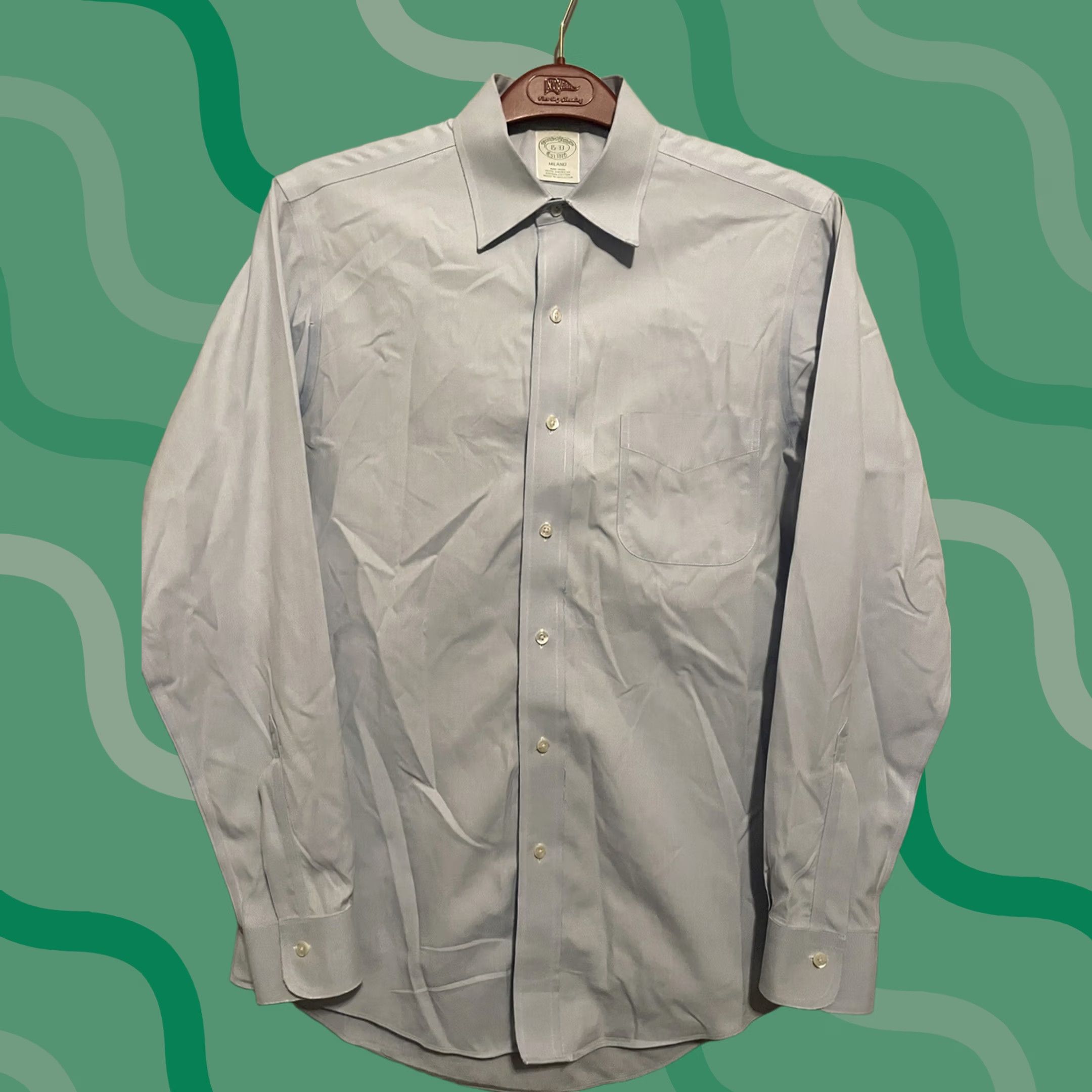 Brooks Brothers VTG Brooks Brothers Shirt Mens 15-33 Blue Oxford Cloth Button-Down USA Shirt 100% Cotton Long Sleeve Dress Shirt Size US M / EU 48-50 / 2 - 1 Thumbnail