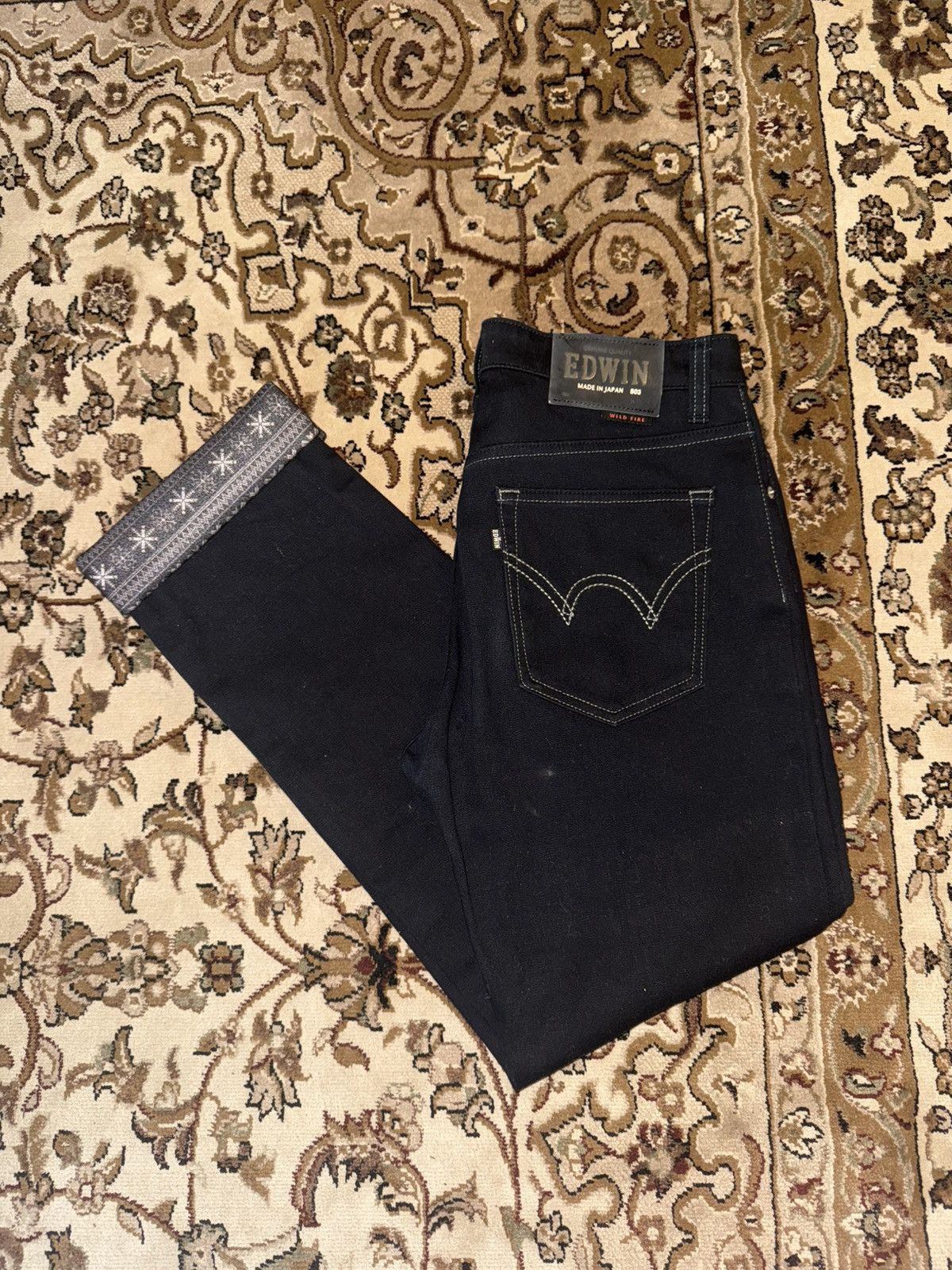 Edwin Edwin Wild Fire Denim Size 31 Fleece Lined Aztec Print Size US 31 - 1 Thumbnail