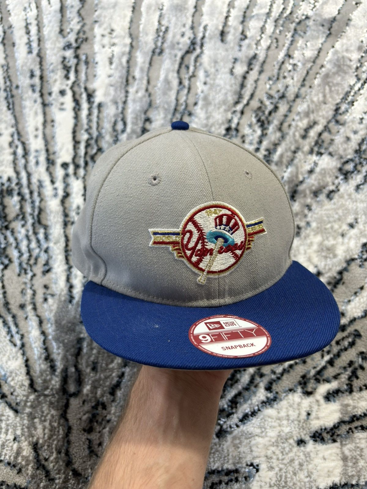 MLB × Vintage New Era New York Yankees Blue and Grey Fitted Hat Size ONE SIZE - 1 Thumbnail