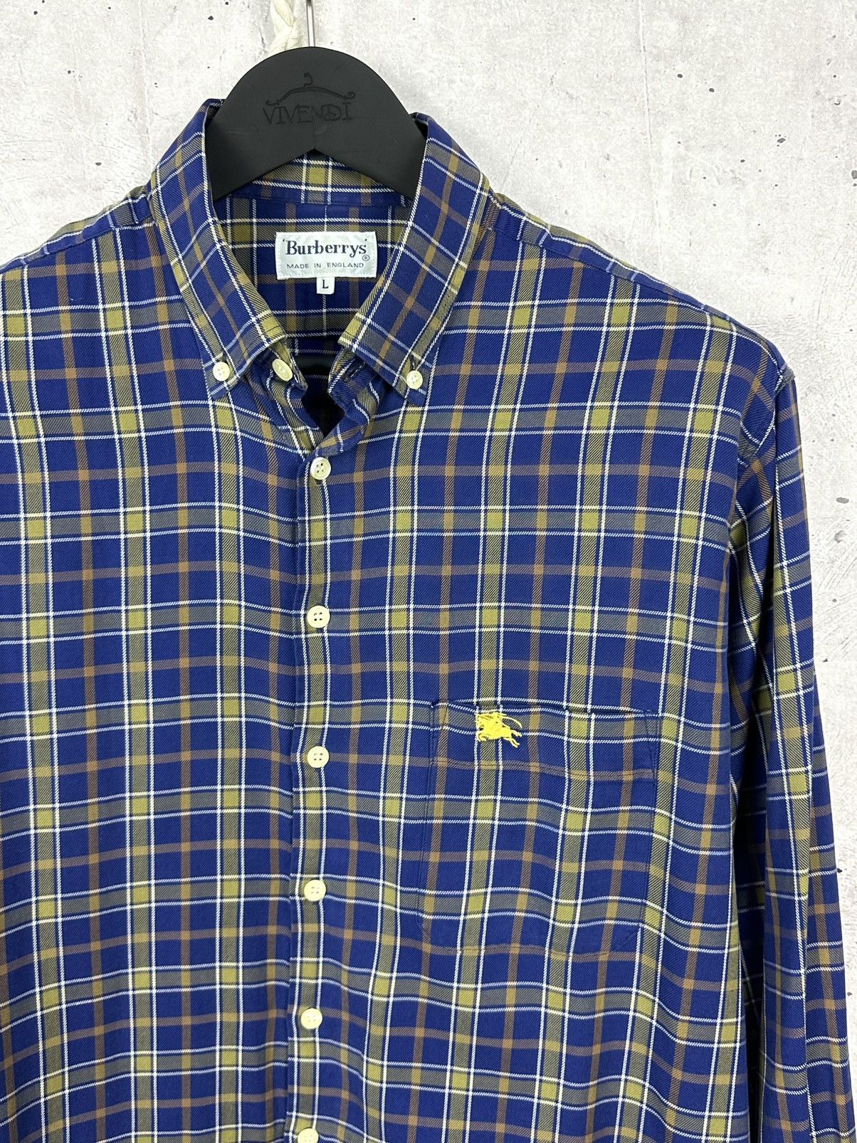 Burberry Vintage Burberrys Check Long Sleeve Logo Shirt Size US L / EU 52-54 / 3 - 4 Thumbnail
