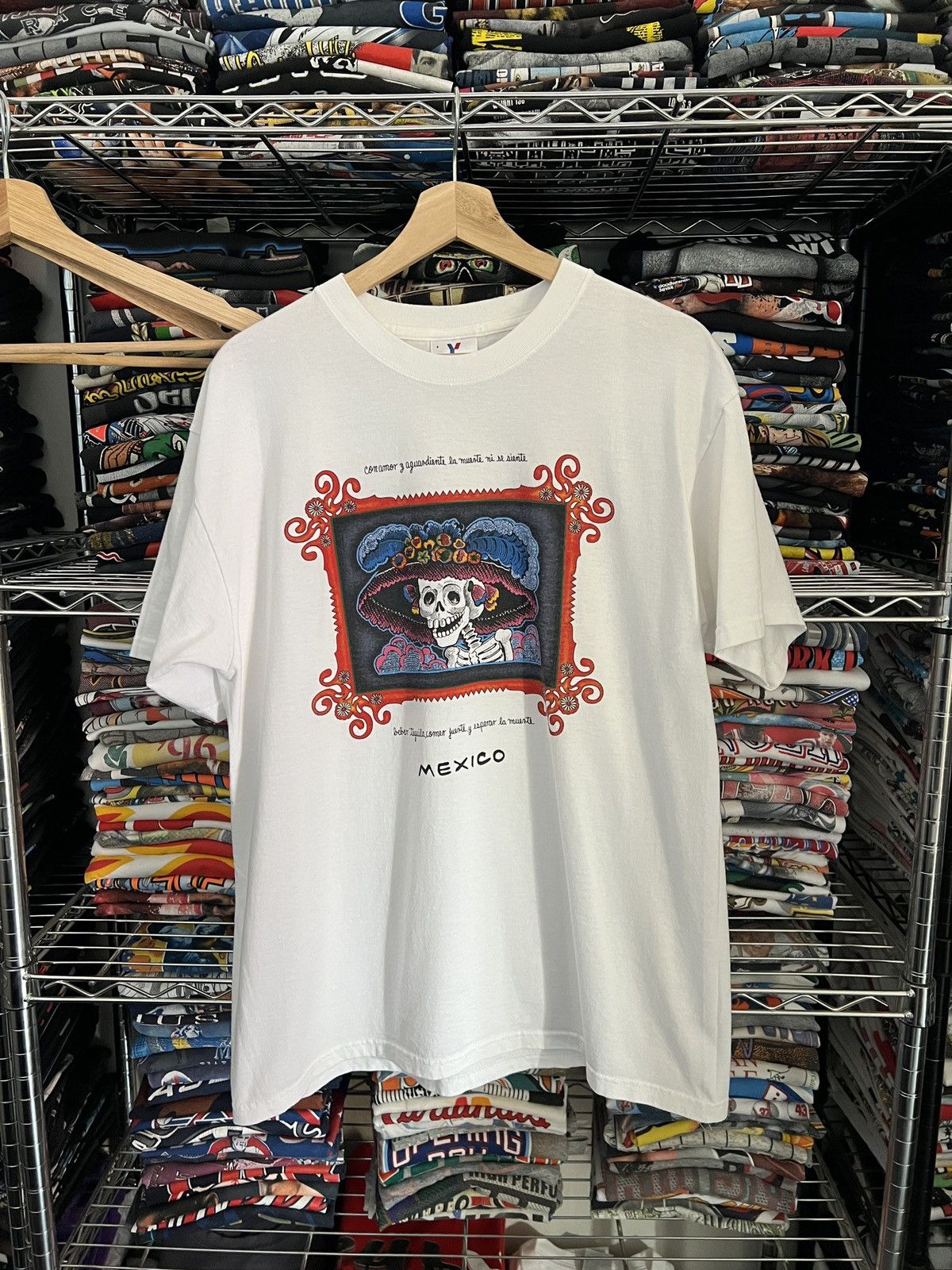 Mexicana 2000s Day of the Dead Mexico Art Skull Souvenir Culture Tee Size US L / EU 52-54 / 3 - 1 Thumbnail