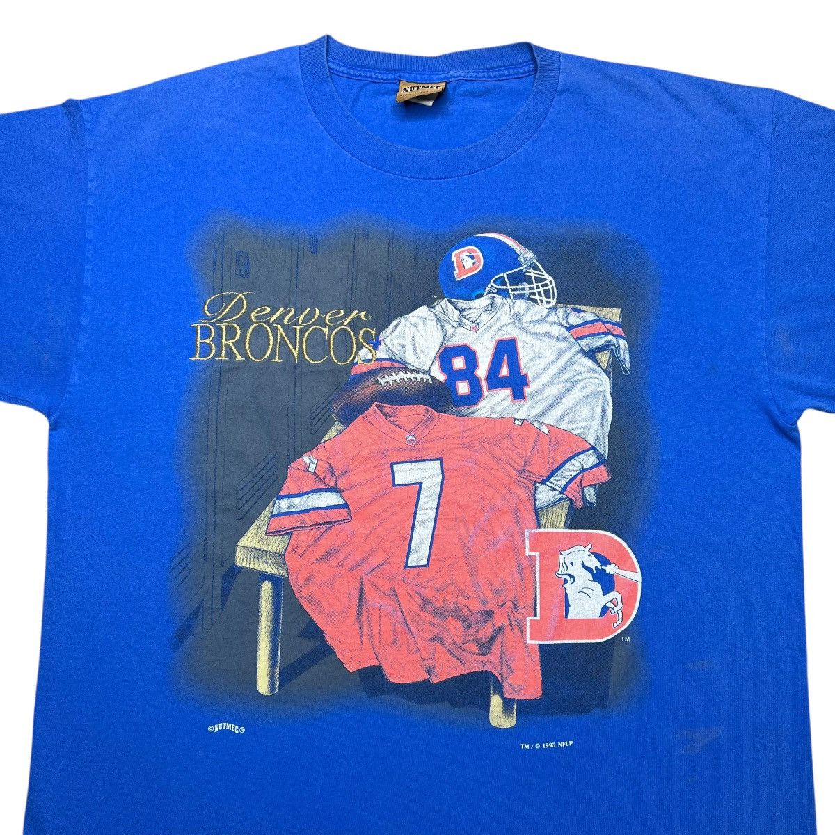 Nutmeg × Vintage Vtg 1995 NFL Denver Broncos Locker Room Nutmeg Graphic Tee Size US XL / EU 56 / 4 - 4 Thumbnail