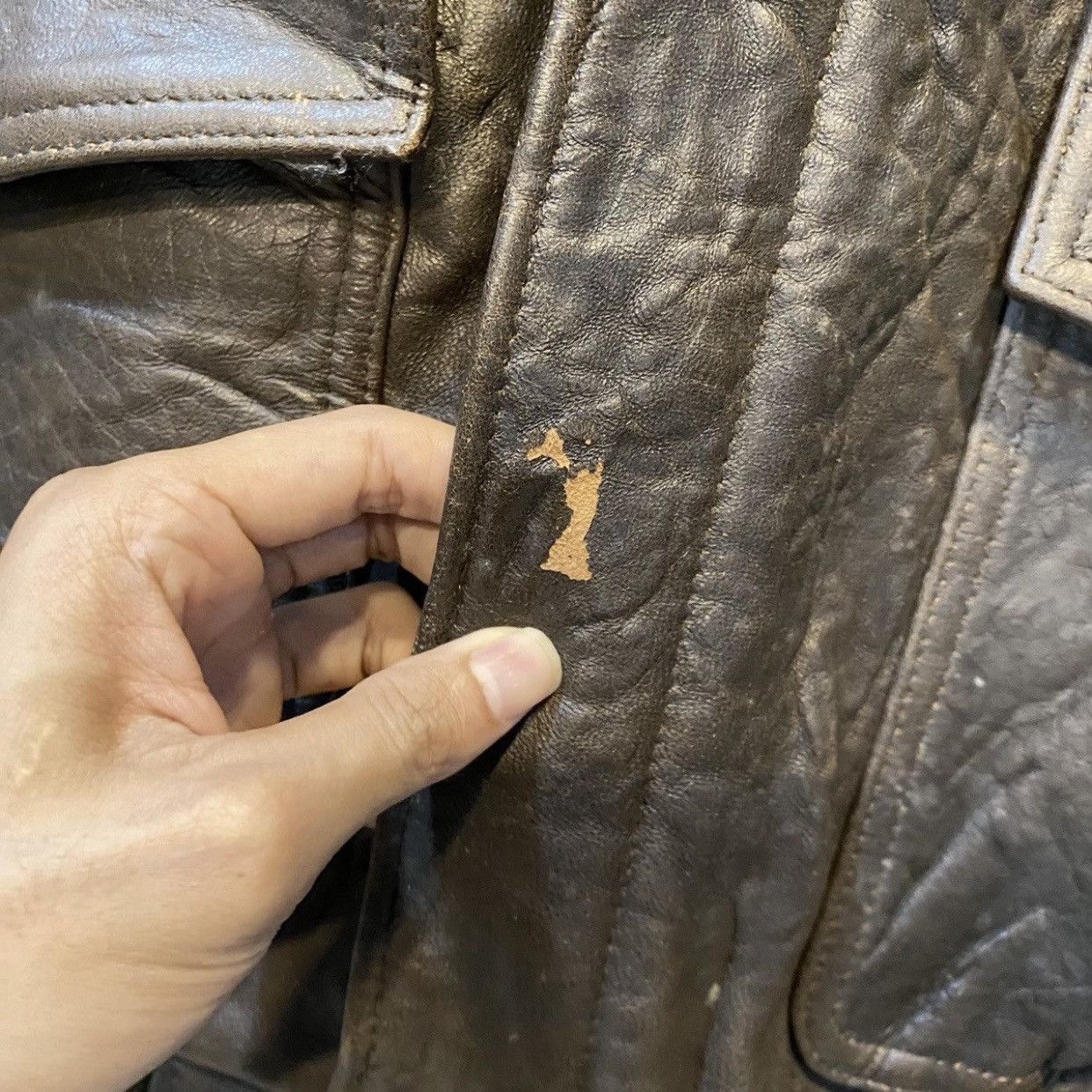 Bugle Boy Bugle Boy USA Type A-2 Flight Bomber Military Leather Jacket Size US L / EU 52-54 / 3 - 11 Thumbnail