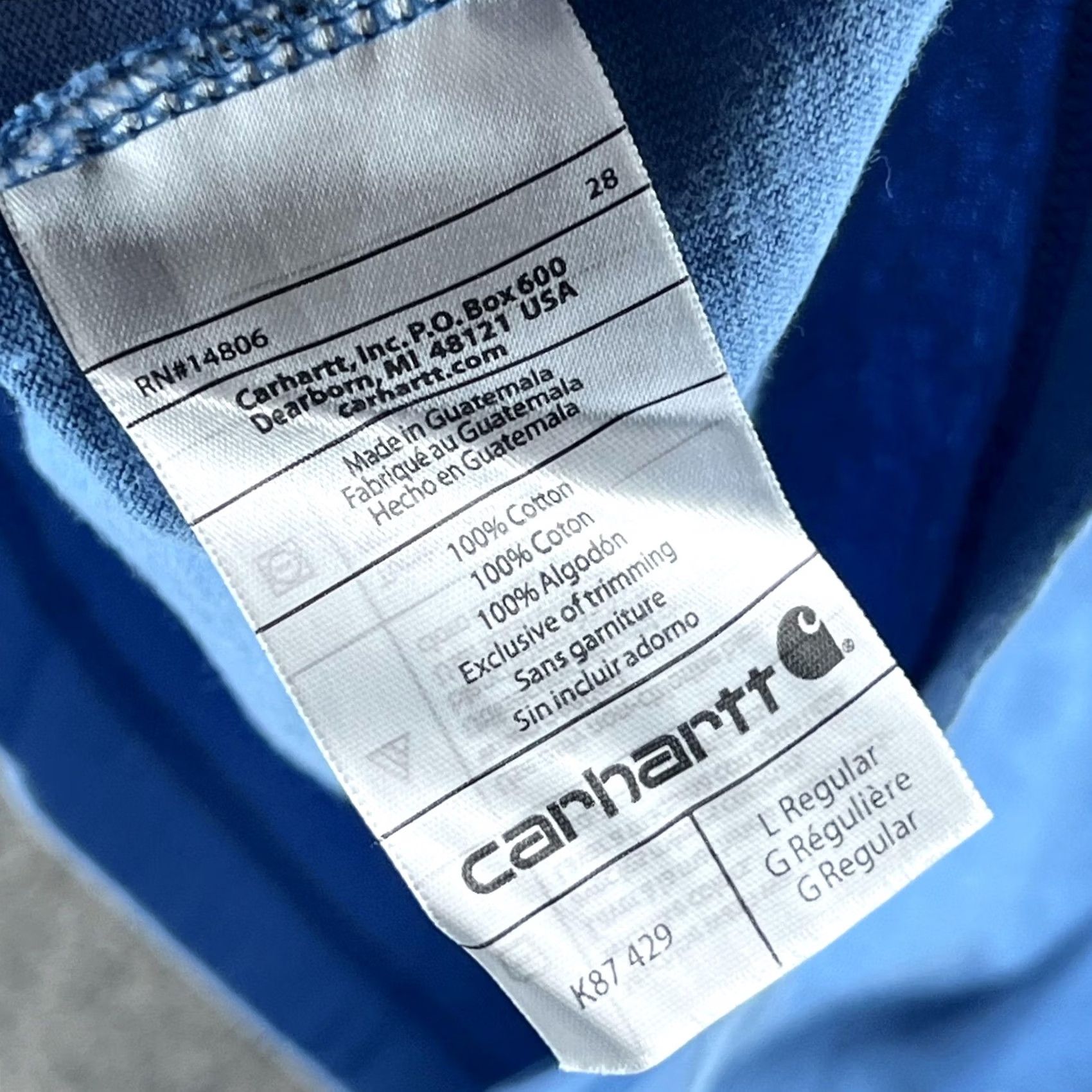 Carhartt Carhartt Shirt Mens Large Blue K87 Pocket Tagless Workwear Crewneck Tee Size US L / EU 52-54 / 3 - 7 Thumbnail