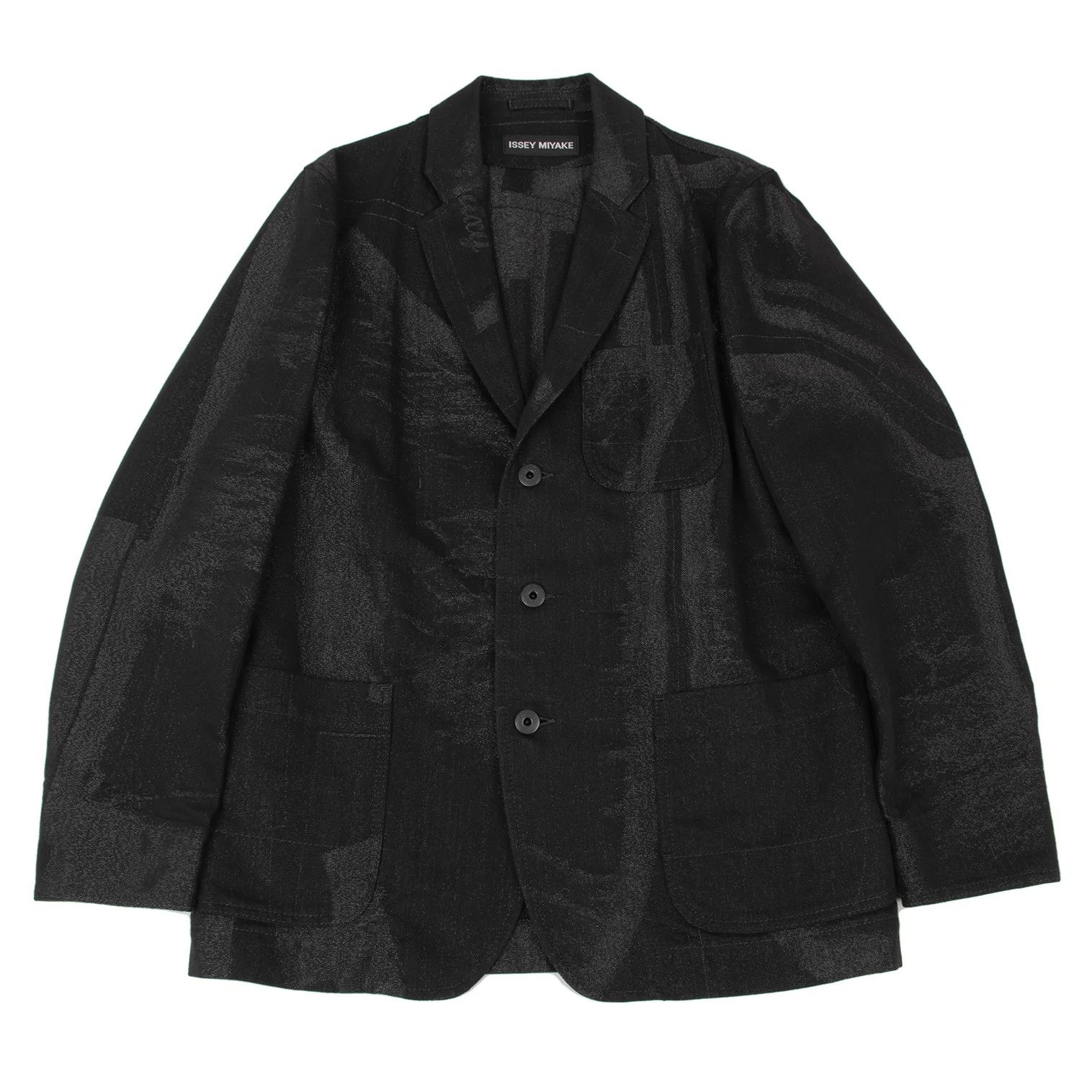 Issey Miyake A-POC INSIDE Lamé Jacquard Denim Jacket Black Size 4 Size US XL / EU 56 / 4 - 1 Thumbnail