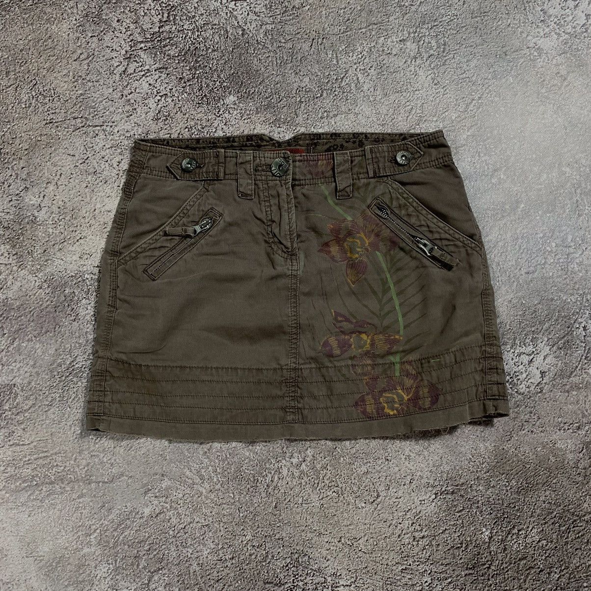 Vintage Vintage Y2K Floral Mini Skirt Cargo Pocket Grunge Slim 26 Size 26" / US 2 / IT 38 - 2 Thumbnail