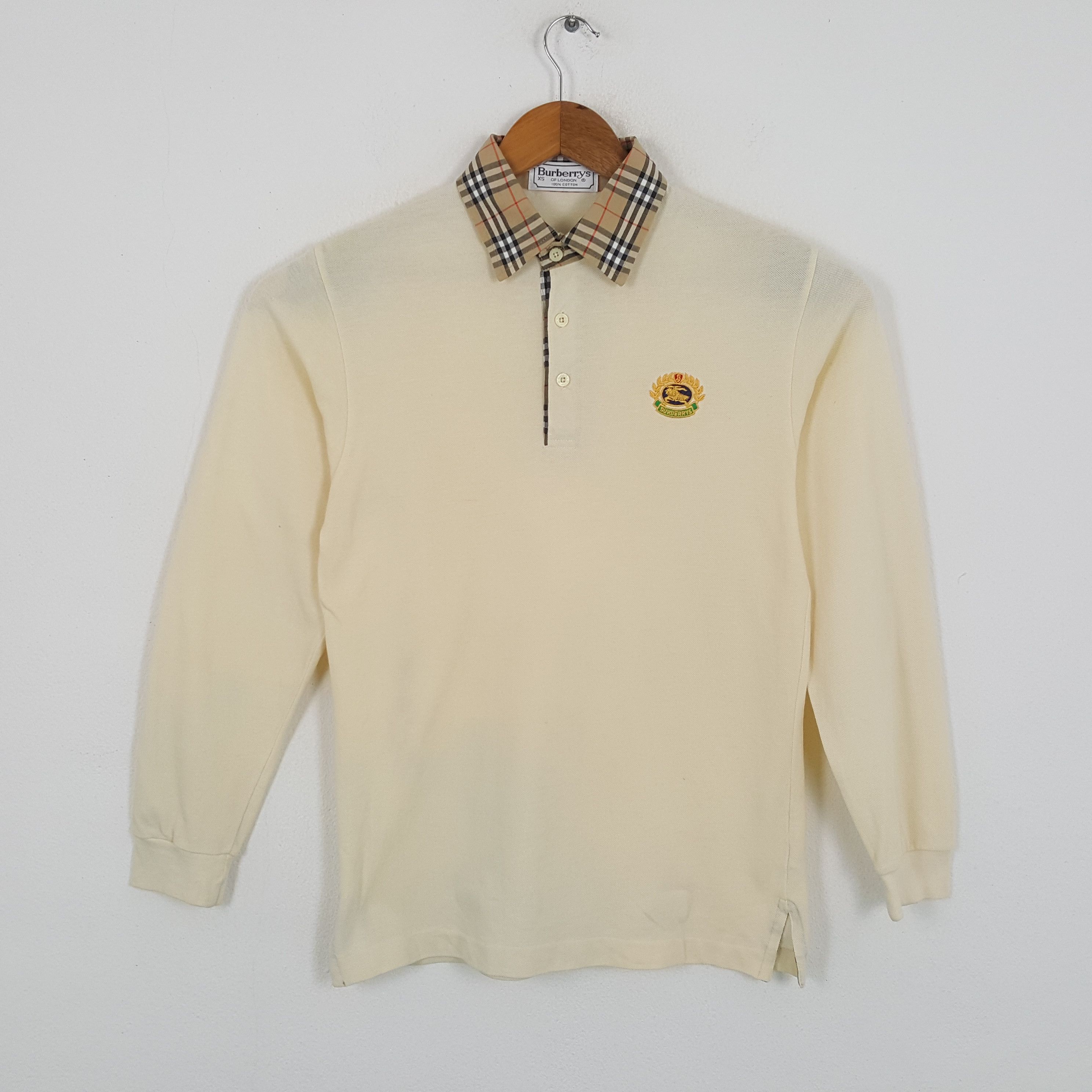 Burberry × Vintage Vintage BURBERRYS Nova Check Collar Design Polos Size US S / EU 44-46 / 1 - 1 Thumbnail