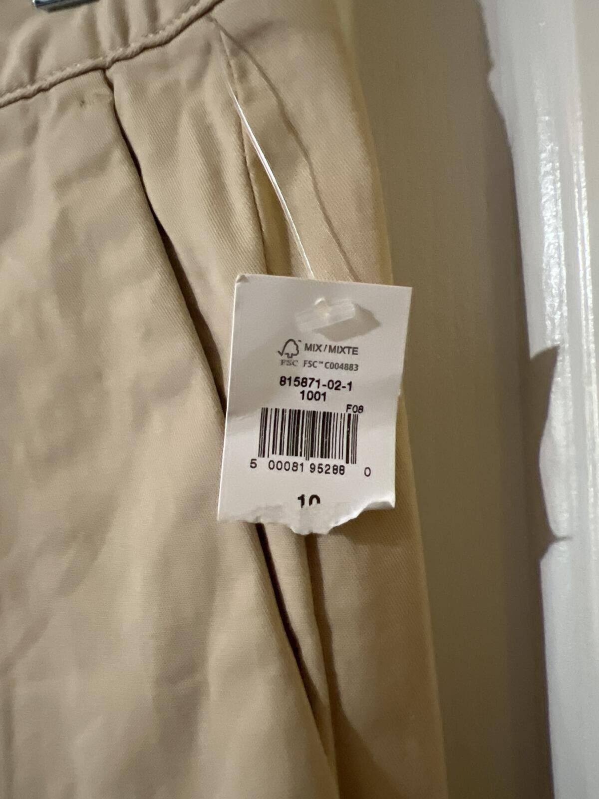 Gap Gap sz10 Wide Leg Beige pleated khaki NWT Coastal grandma Size 32" / US 10 / IT 46 - 3 Thumbnail