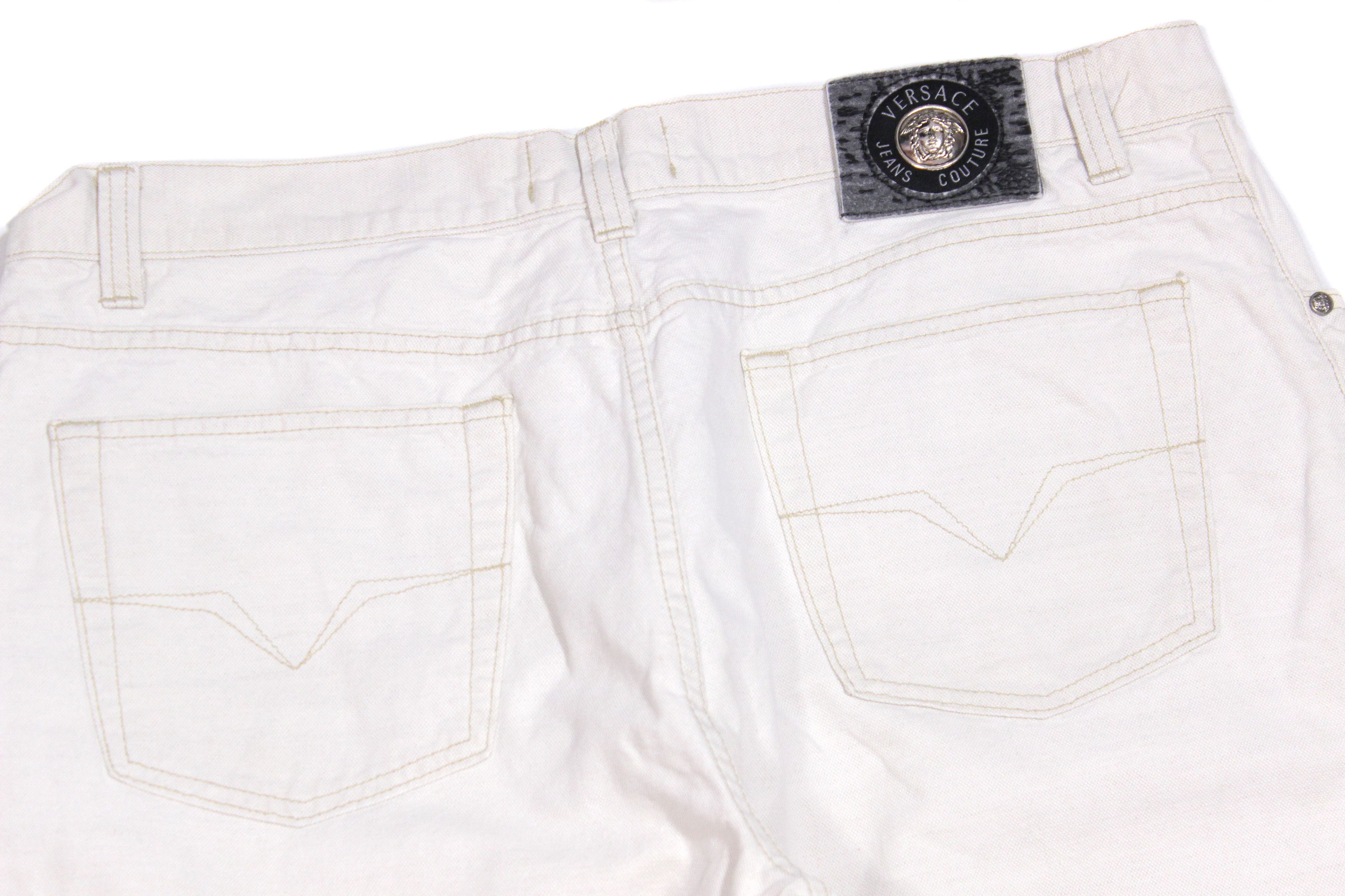 Versace 90S Medusa Buttons Cotton Linen Jeans Vintage Size US 40 / EU 56 - 4 Thumbnail