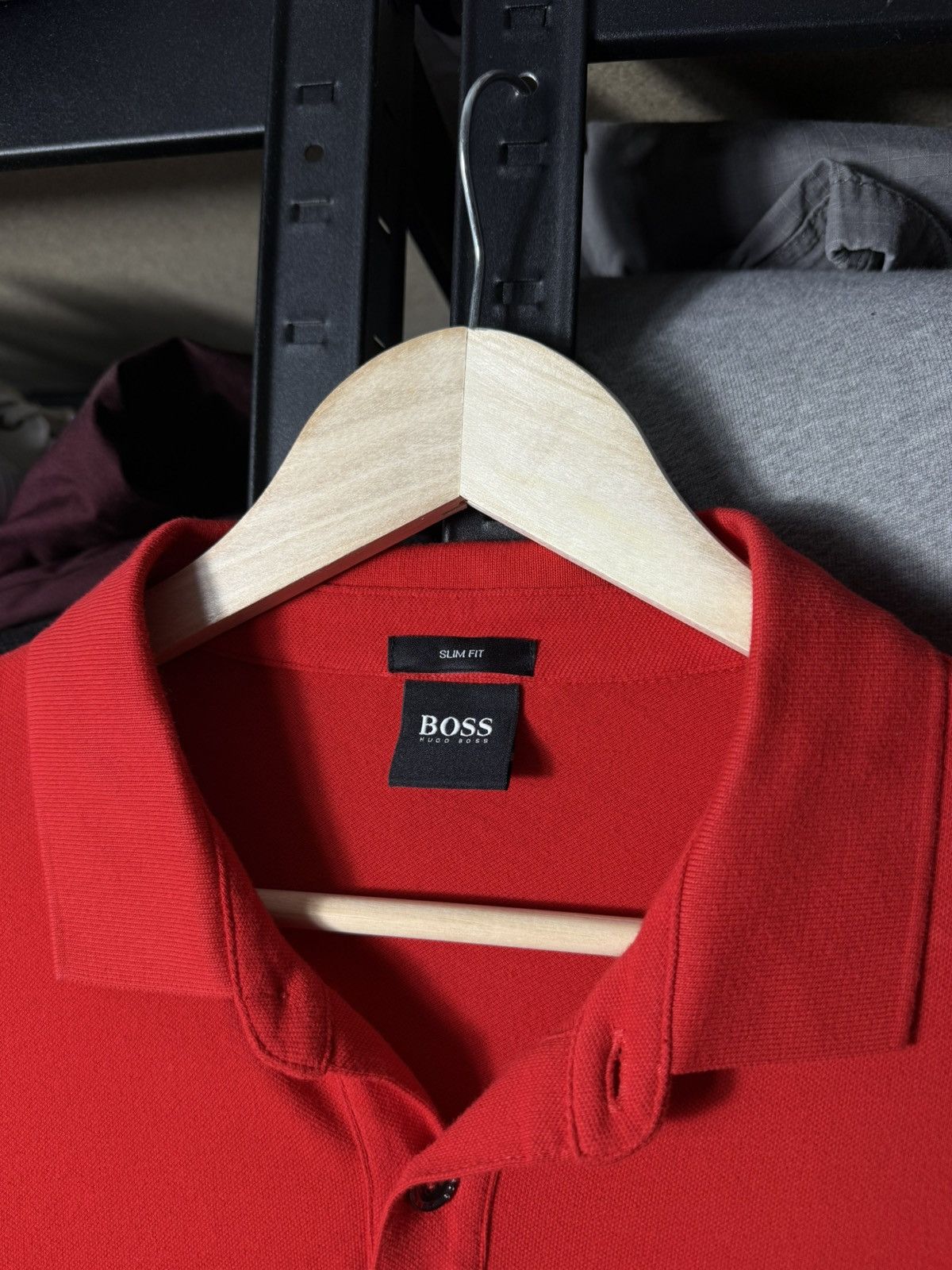 Hugo Boss Hugo Boss Slim Fit Long Sleeve Polo Red Cotton Men’s Size L Size US L / EU 52-54 / 3 - 5 Thumbnail