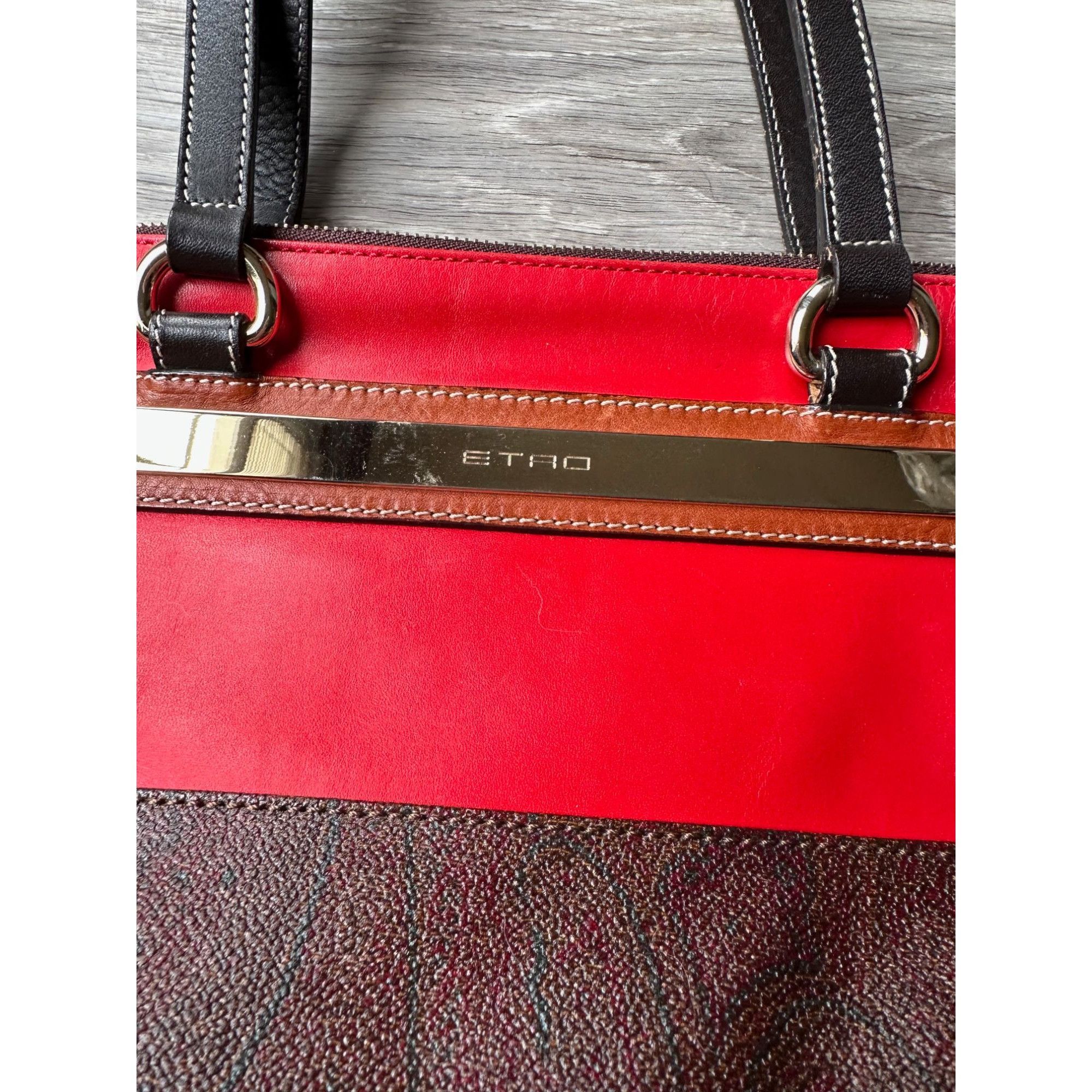 Etro ETRO Milano Limited Edition Red Leather and Coated Paisley C Size ONE SIZE - 8 Thumbnail