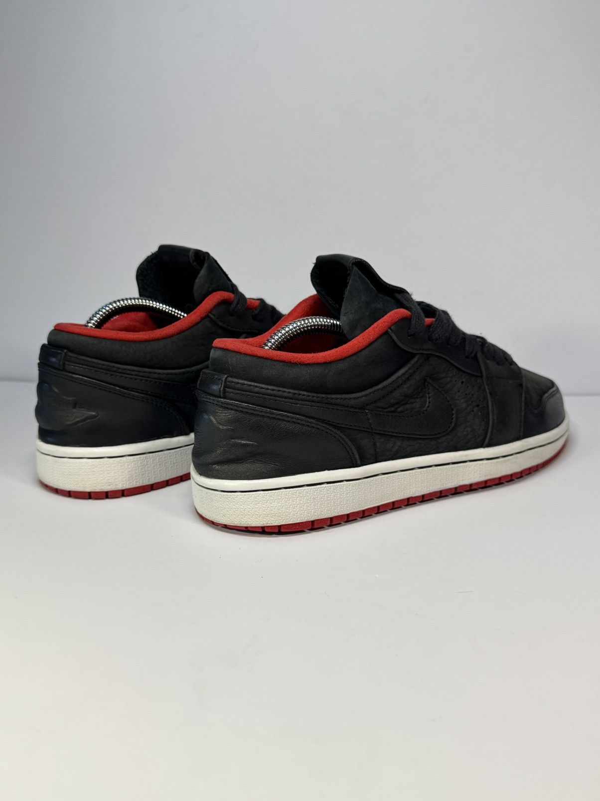 Jordan Brand 🔥RARE🔥 2013 Air Jordan 1 Nouveau Low Black Red Full Leather Size US 8 / EU 41 - 4 Thumbnail