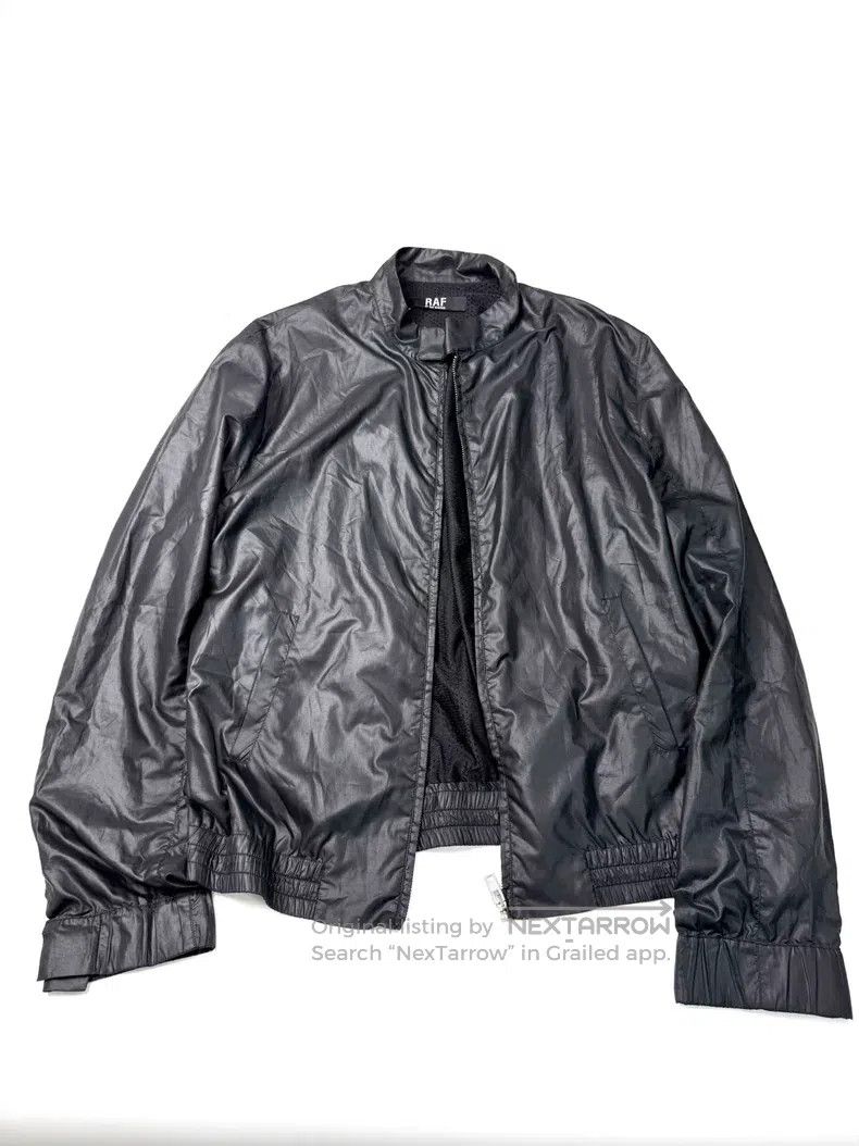 Raf Simons AW04-05 “Waves” asymmetrical-zip rider jacket | Grailed