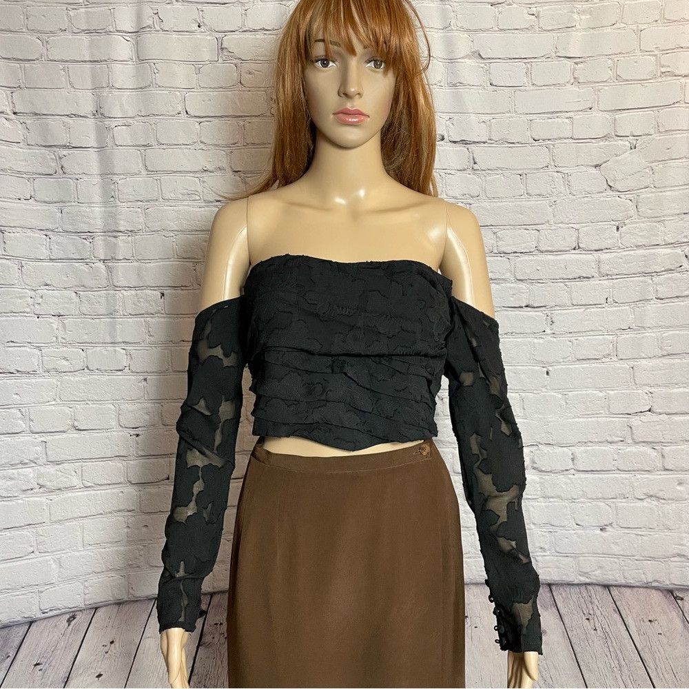 Free People New Free People Black Bella Corset Top Size L Size L / US 10 / IT 46 - 3 Thumbnail