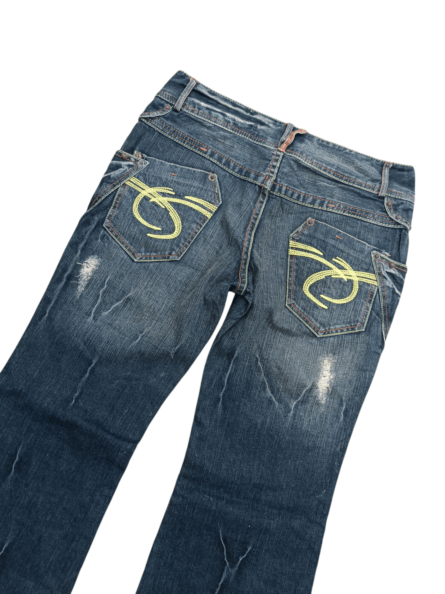 If Six Was Nine Rare Japanese Brand Ryu Ryu Super Flared Distressed Jeans Size US 32 / EU 48 - 7 Thumbnail