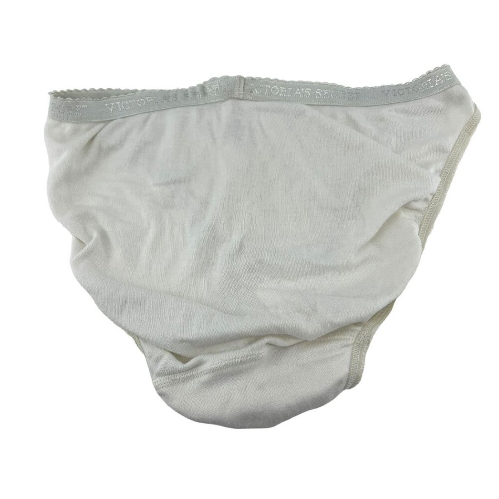 Victoria's Secret Victoria's Secret Panty Solid White Cotton Bikini Small Size ONE SIZE - 5 Thumbnail