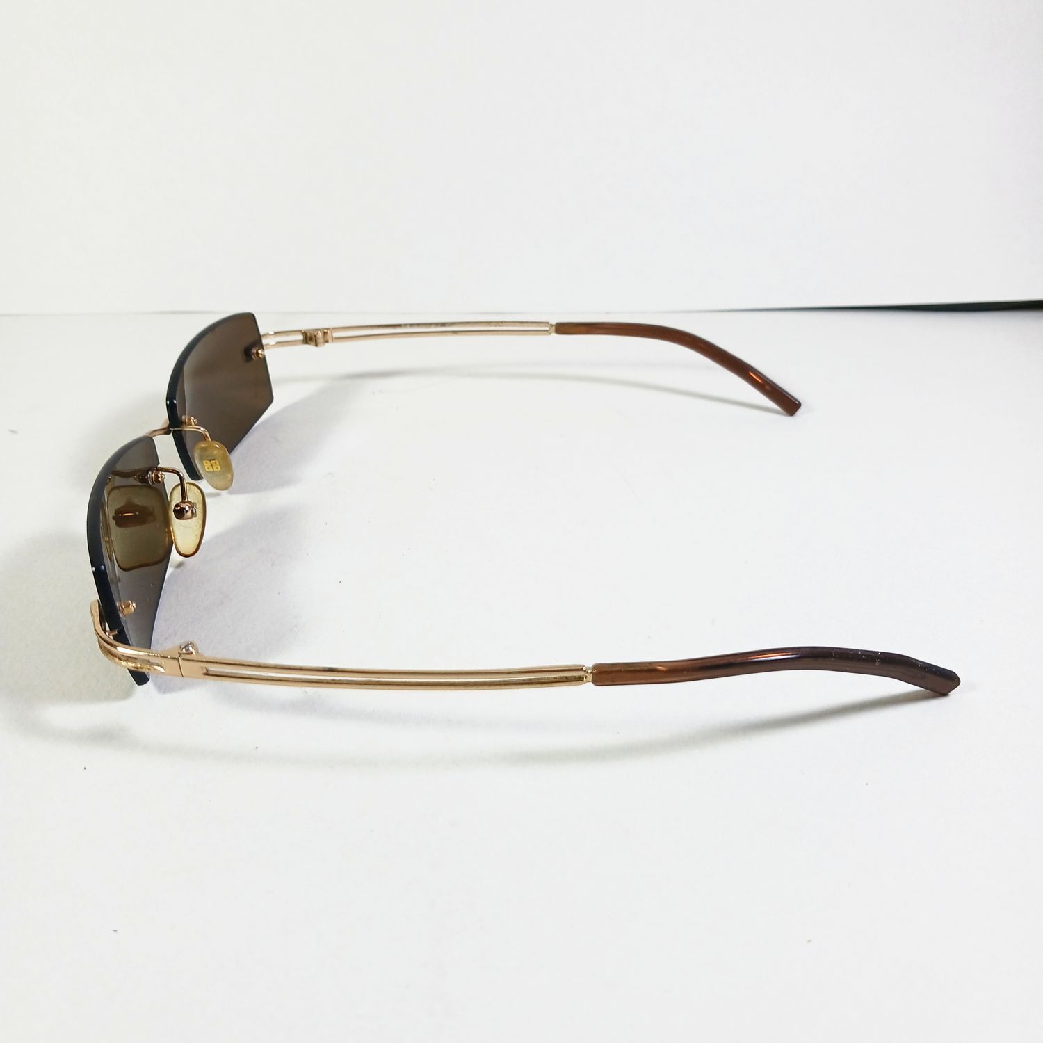Givenchy × Vintage Givenchy SGV 002 Col300X Gold/Brown Slim Rimless Sunglasses Size ONE SIZE - 5 Thumbnail