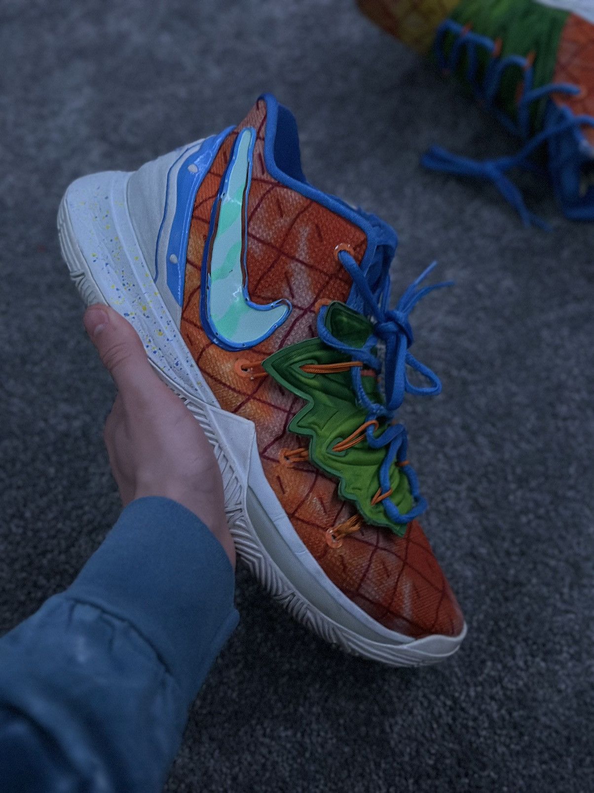 image of Nickelodeon x Nike Spongebob Squarepants X Kyrie 5 Pineapple House’ Shoes in Orange (Size 9.5)