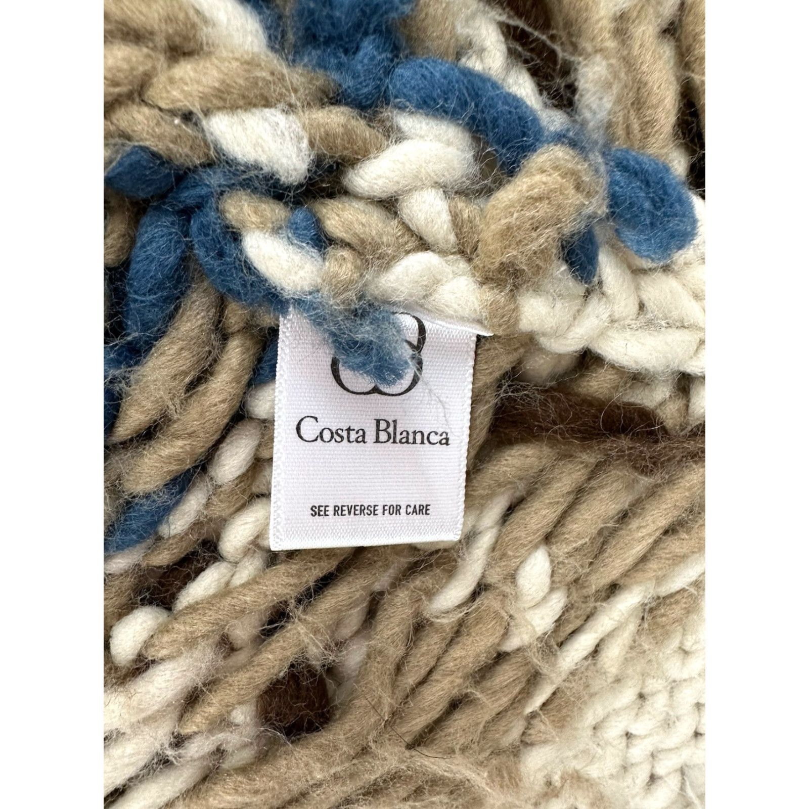 Vintage Costa Blanca Poncho Collection Size Small Brown Knit Fringe Womens Size ONE SIZE - 6 Thumbnail