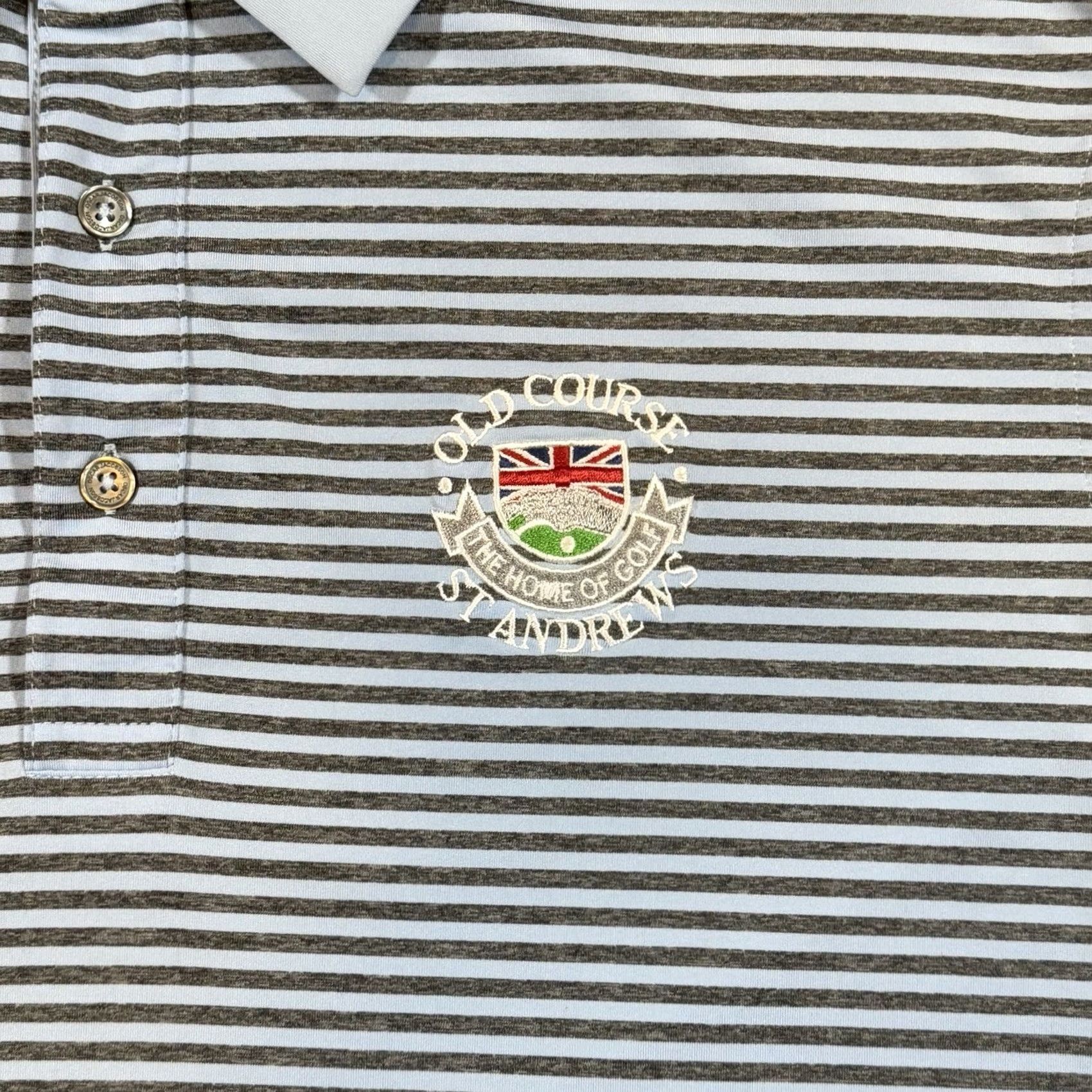 Oscar Jacobson Oscar Jacobson Golf Polo Shirt Men's L Blue Stripe Size US L / EU 52-54 / 3 - 3 Thumbnail