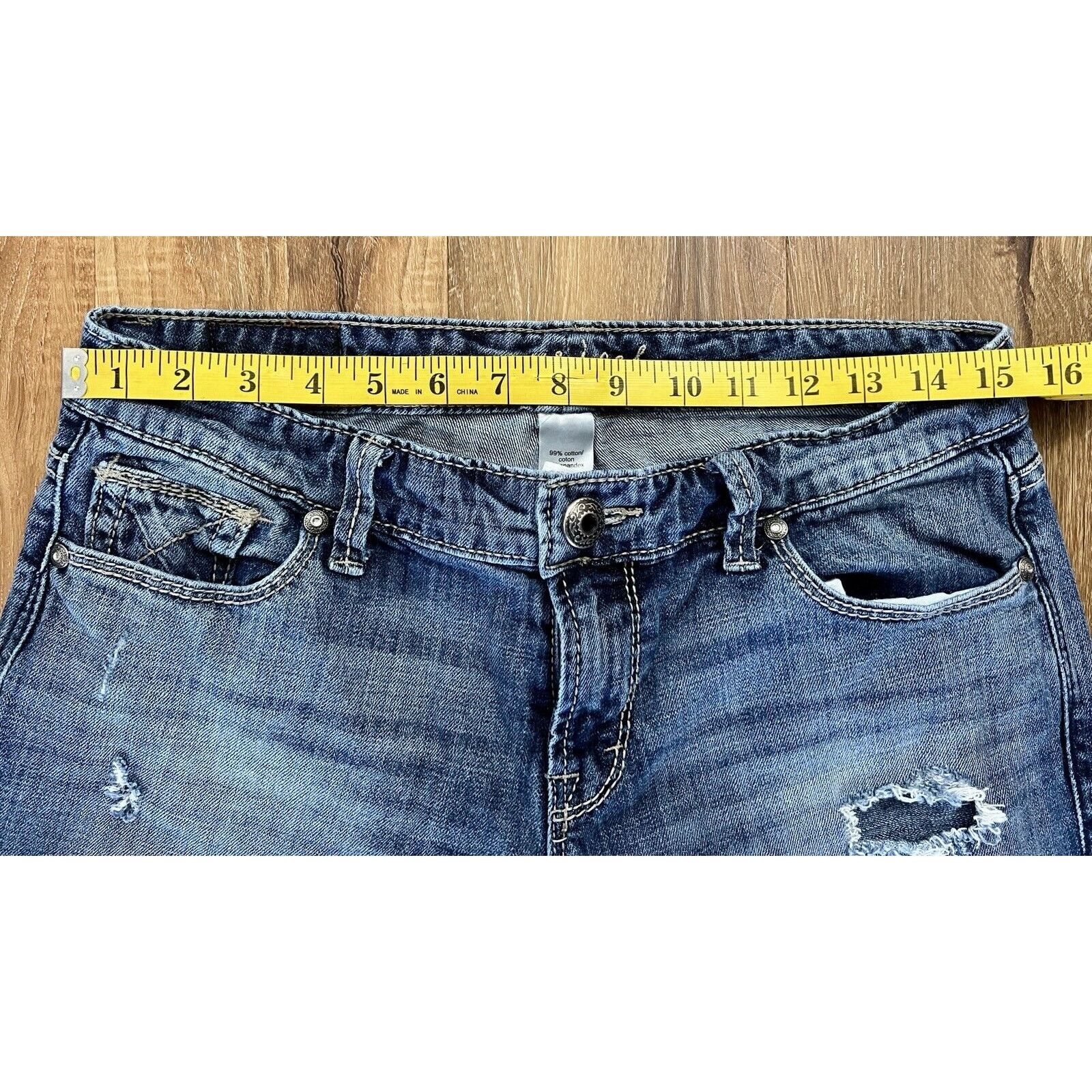Other Womens Juniors Maurices Distressed Blue Jeans Size 9/10 Size 30" / US 8 / IT 44 - 4 Thumbnail