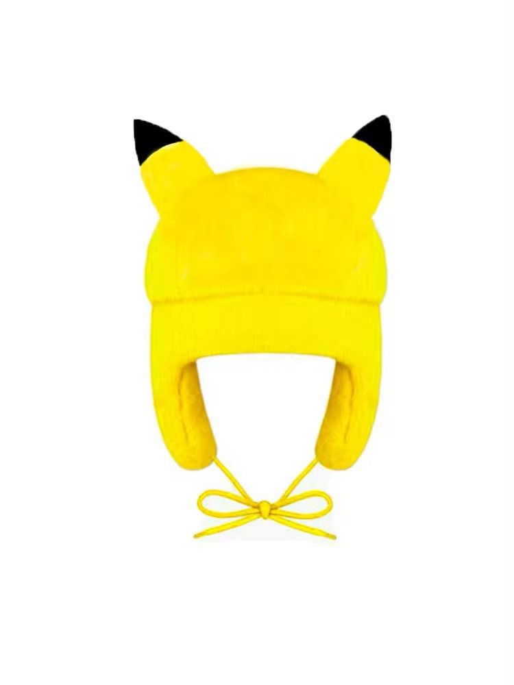 Other Autumn Winter Warm Ushanka Hat Y2K Yellow Cartoon Size ONE SIZE - 2 Thumbnail