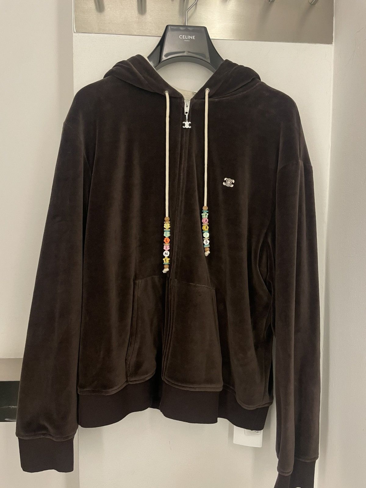 Celine ZIPPED HOODIE IN VELVET COTTON Size US XXL / EU 58 / 5 - 1 Thumbnail