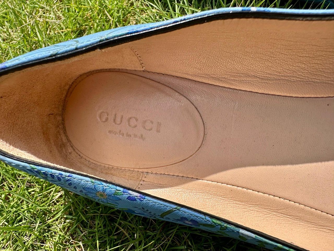 Gucci Authentic Gucci Blue Floral Leather GG Marmont Fringe Ballet Size US 6.5 / IT 36.5 - 3 Thumbnail