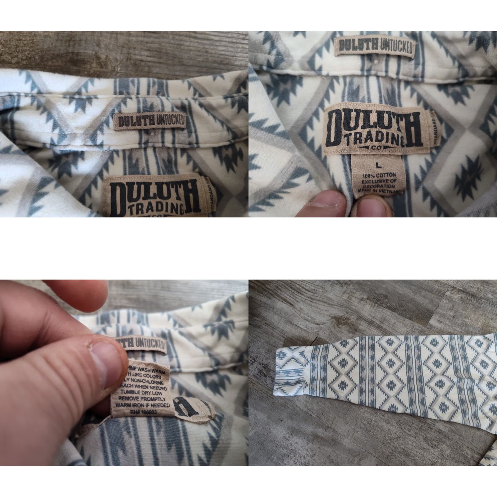 Duluth Trading Company Duluth Trading Co Shirt Mens L Button-Down Knit Cotton Aztec Multicolor Long Sleeve Lodge Classic Size US L / EU 52-54 / 3 - 8 Thumbnail