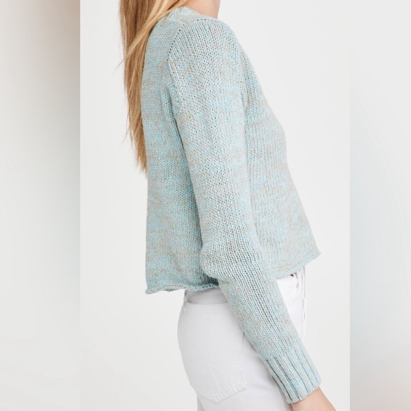 Other Dannijo Cropped Cardigan With Pearl Buttons in Blue Grey Size L / US 10 / IT 46 - 2 Thumbnail