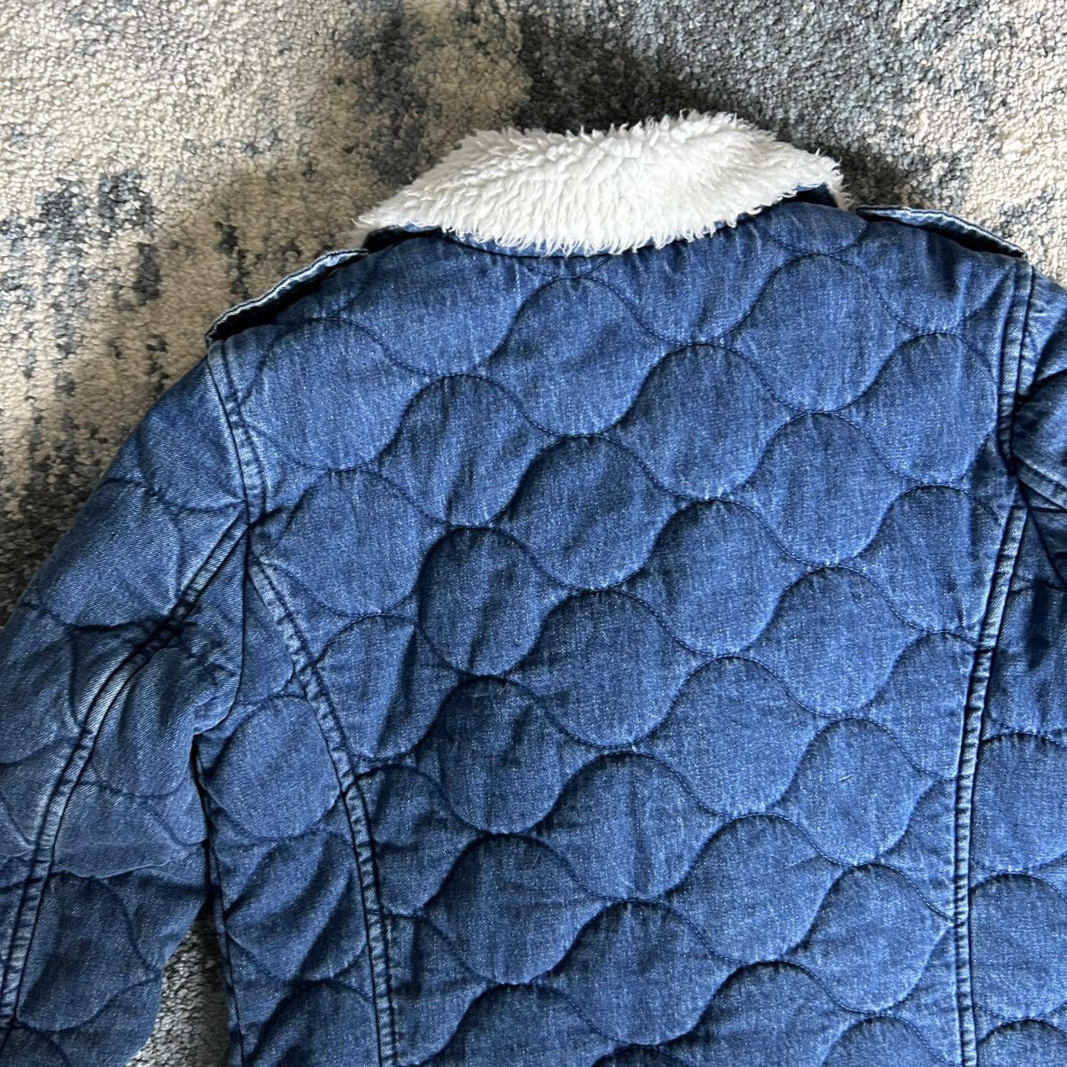 Levi's QUiLTED iNDiGO NATURAL WHiTE SHERPA LiNED TANKER JACKET ZiP Size XS / US 0-2 / IT 36-38 - 13 Thumbnail