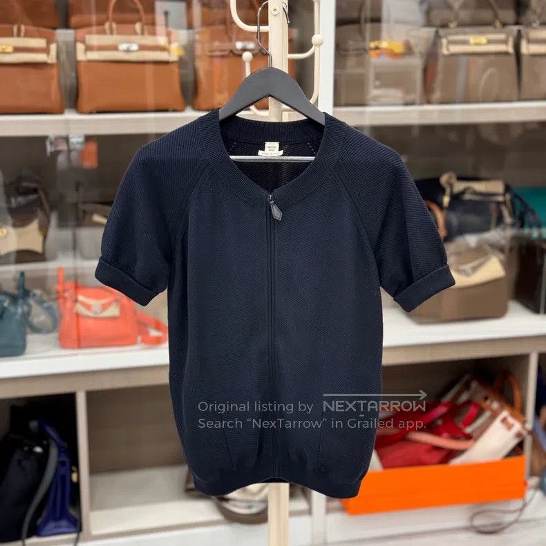 Hermes Hermes Blue Autumn and Winter Short Sleeve Sweater Size XS / US 0-2 / IT 36-38 - 1 Thumbnail