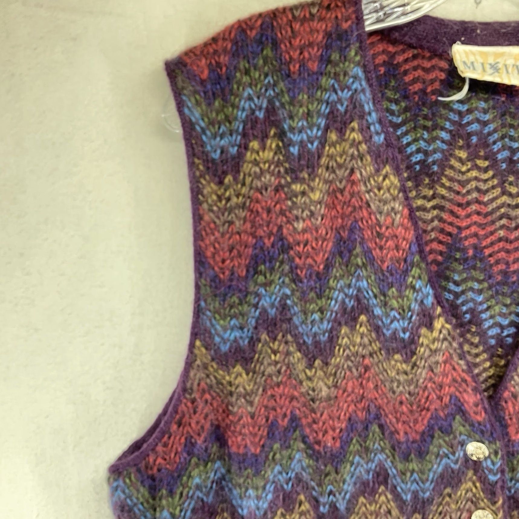 Vintage VINTAGE Women Sweater Vest Large Wool Blend Geometric Pattern Sleeveless Casual 80s Retro Gothic Bohemian Dark Academia Size L / US 10 / IT 46 - 7 Thumbnail