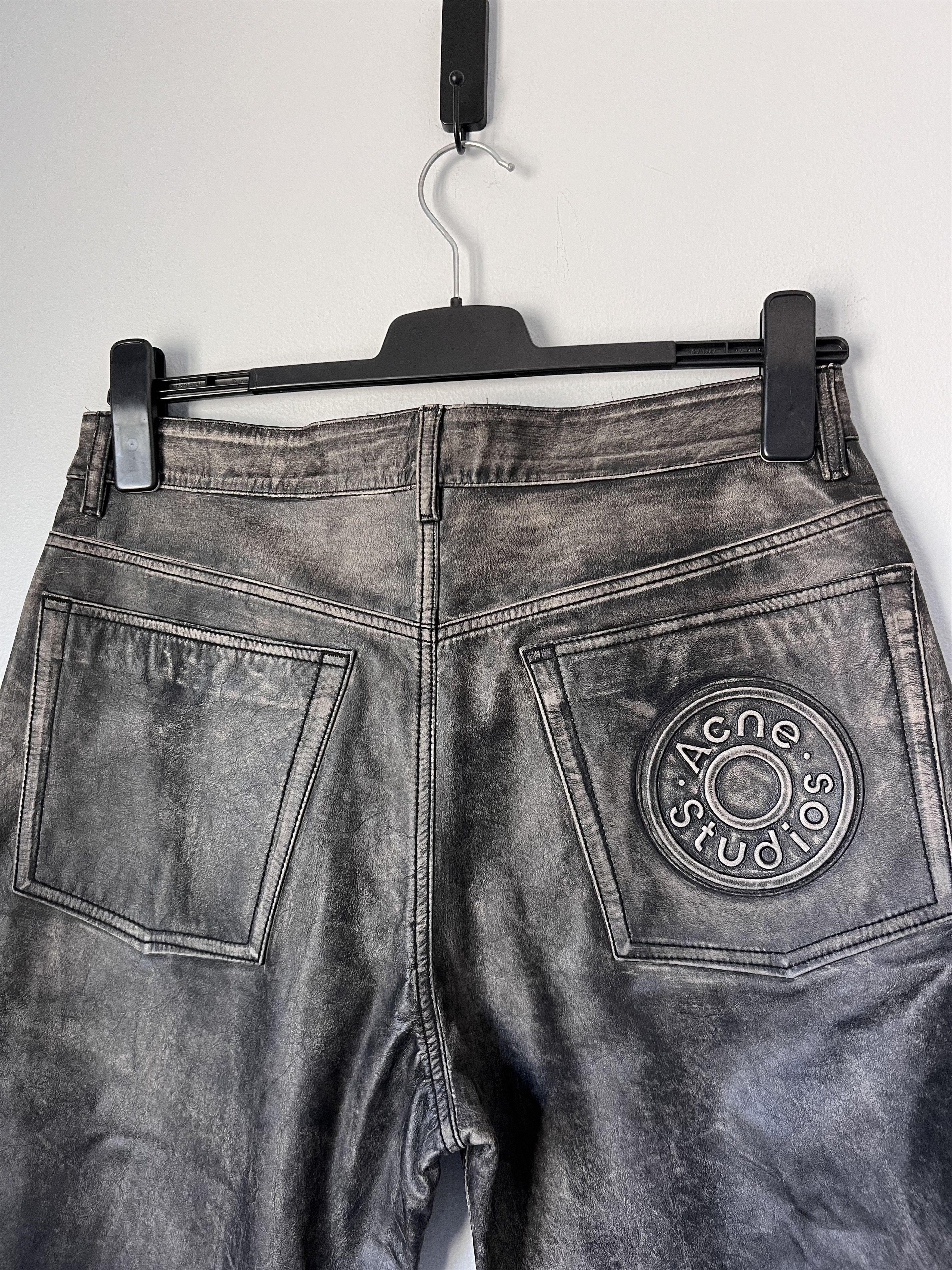 Acne Studios Acne Studios 2021 Sanding Leather Pants in Black Size US 32 / EU 48 - 5 Thumbnail